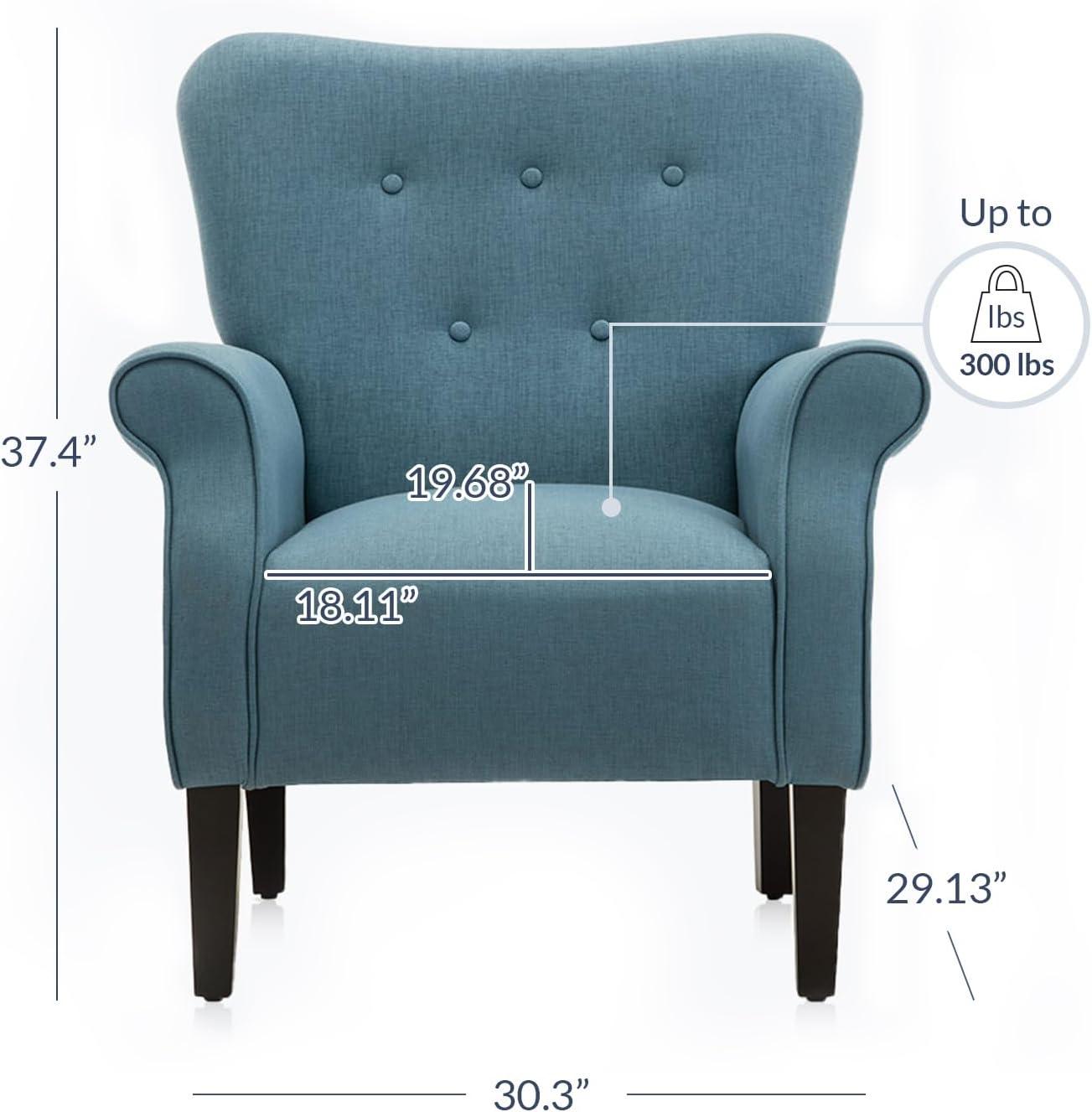 BELLEZE Accent Chair Armchair for Living Room - Allston (Baby Blue)