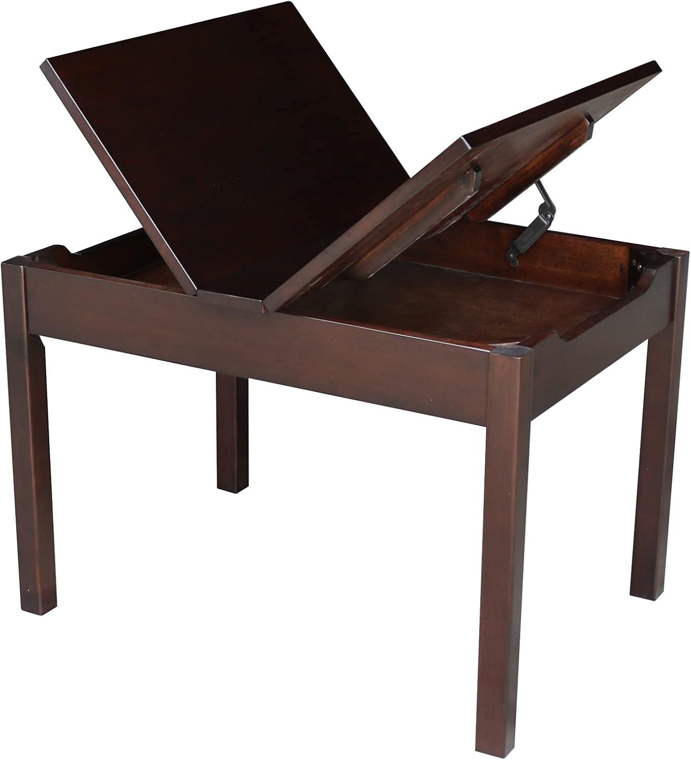 Children's Table with Lift-top Storage Rich Mocha