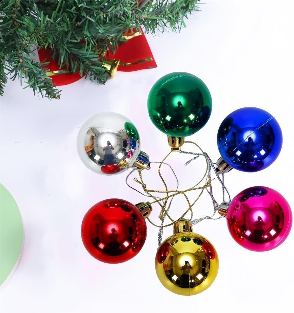 Multicolor Mini Shatterproof Plastic Christmas Ball Ornaments Set