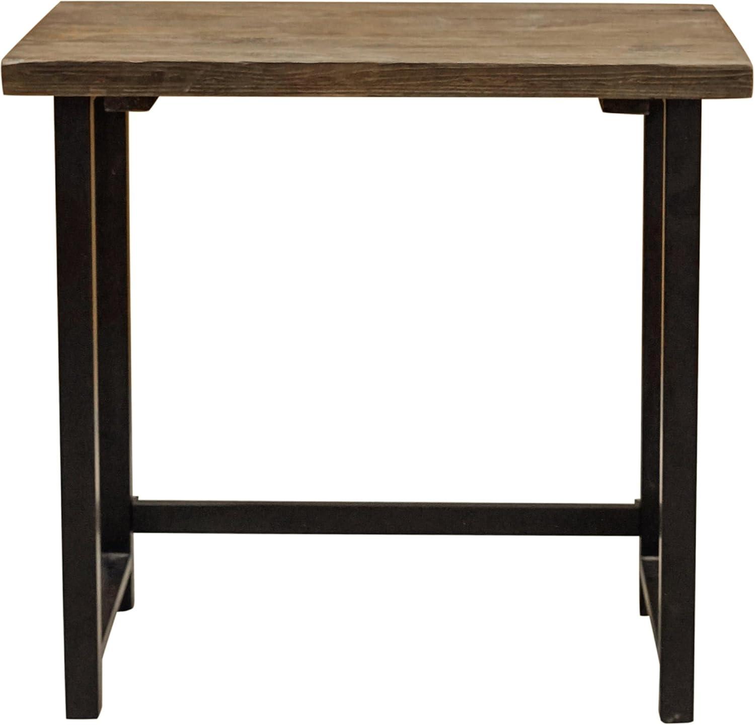 Alaterre Furniture Pomona Writing Desk Metal and Solid Wood Natural : Modern Style, No Storage, Spot Clean, 30" Height