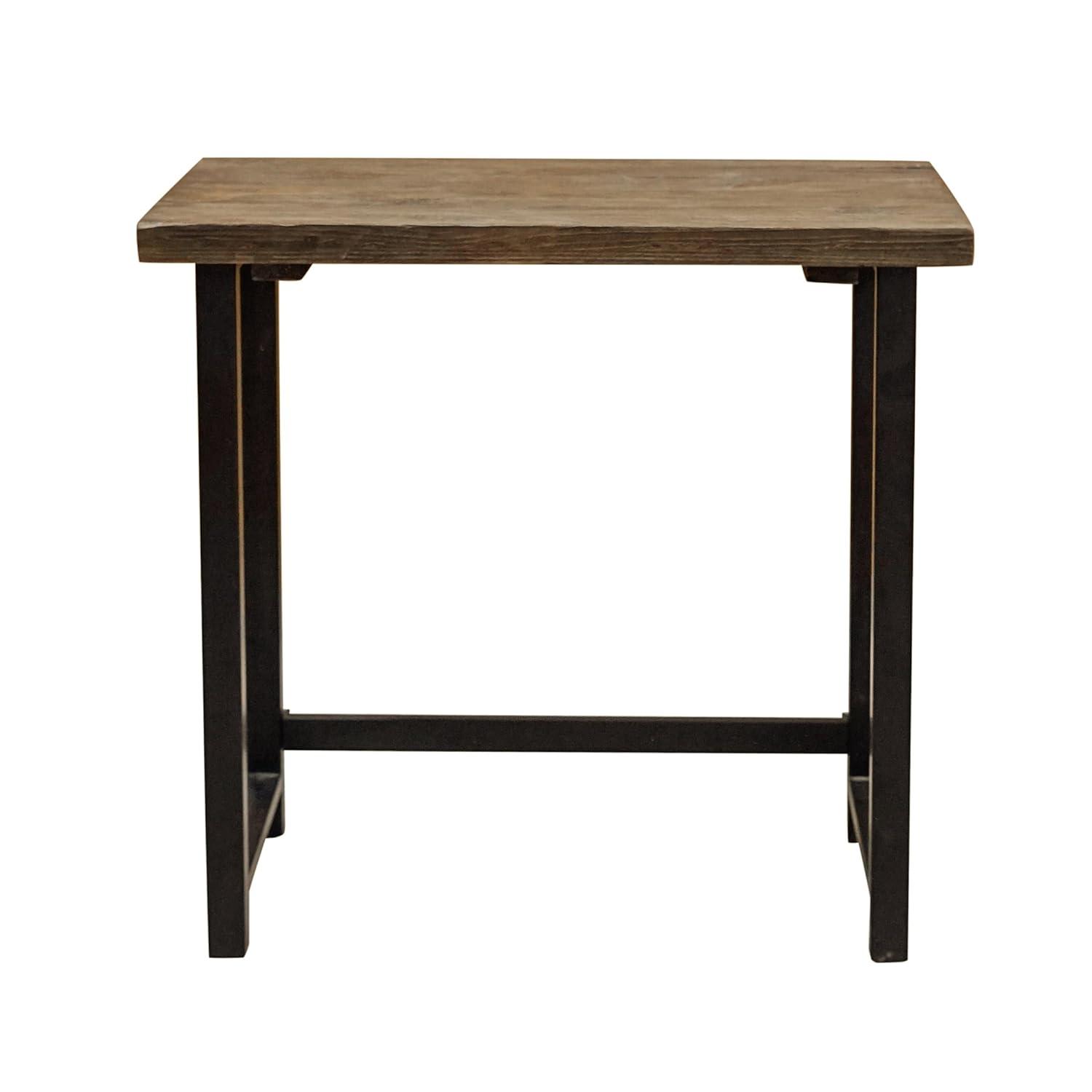 Alaterre Furniture Pomona Writing Desk Metal and Solid Wood Natural : Modern Style, No Storage, Spot Clean, 30" Height