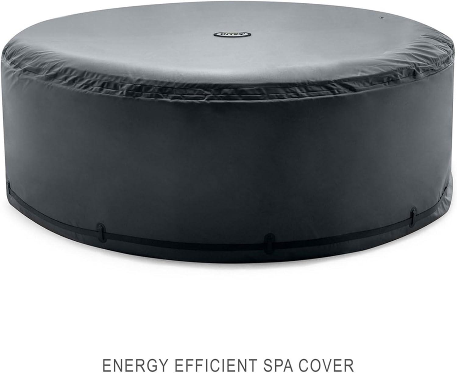 INTEX 28425EP PureSpa Bubble Massage Spa Set: Includes Energy Efficient Spa Cover – 120 Bubble Jets – 4 Person Capacity – 77" x 28"