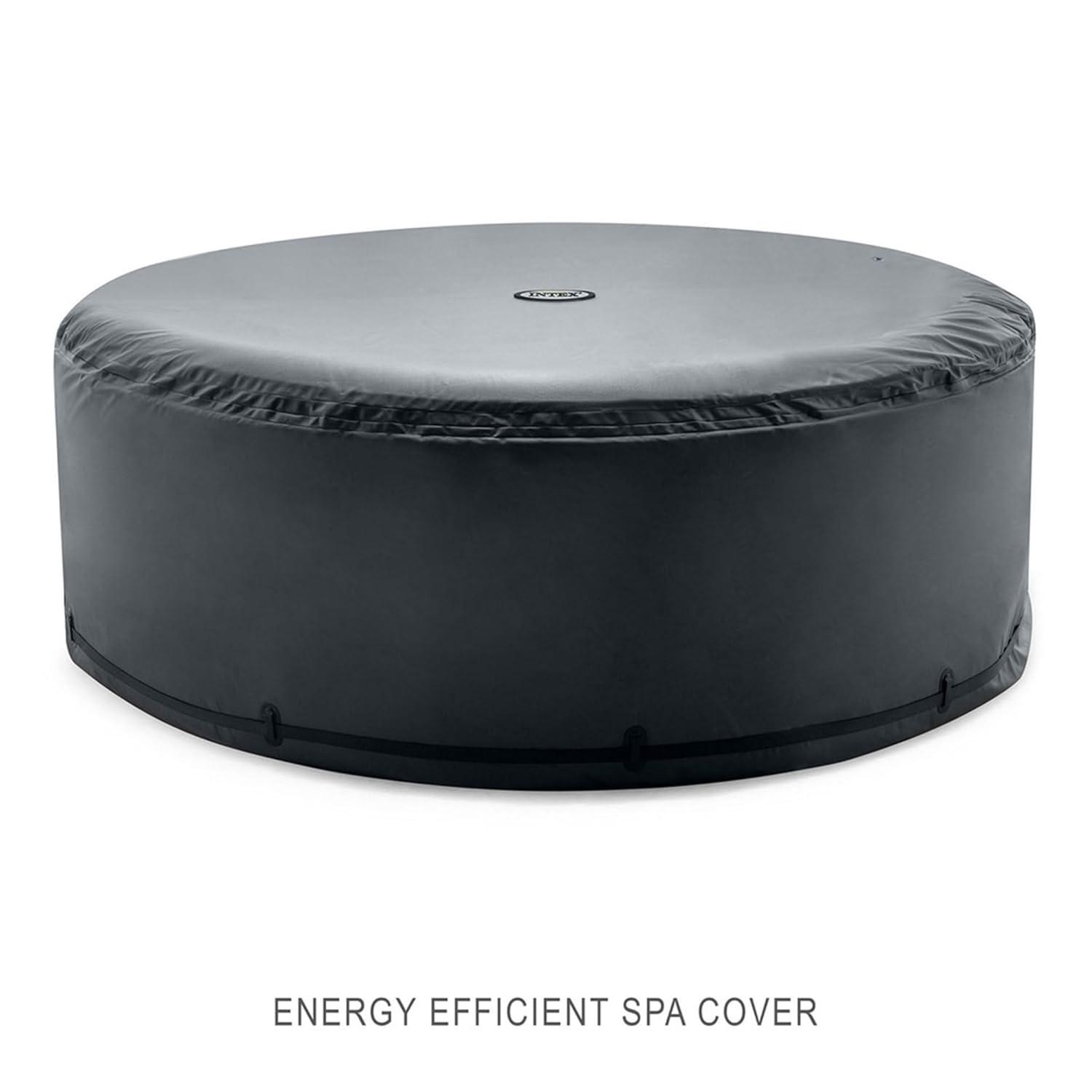 INTEX 28425EP PureSpa Bubble Massage Spa Set: Includes Energy Efficient Spa Cover – 120 Bubble Jets – 4 Person Capacity – 77" x 28"