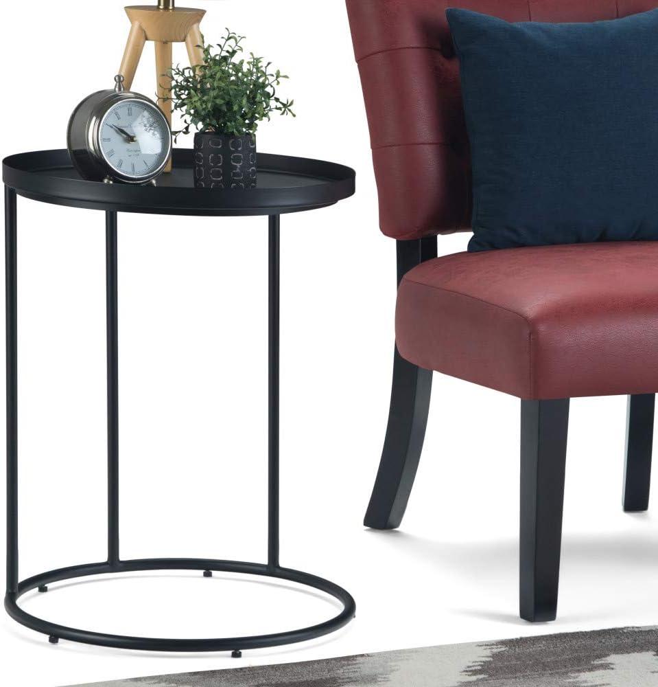 Simpli Home Monet Industrial 18 " Metal Accent Side Table in Black