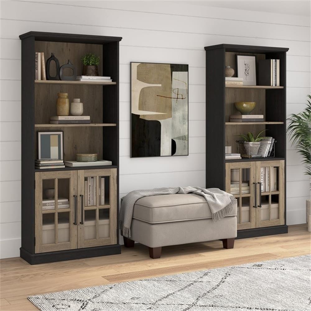 Westbrook 5 Shelf Bookcase with Glass Doors by Bush Furniture