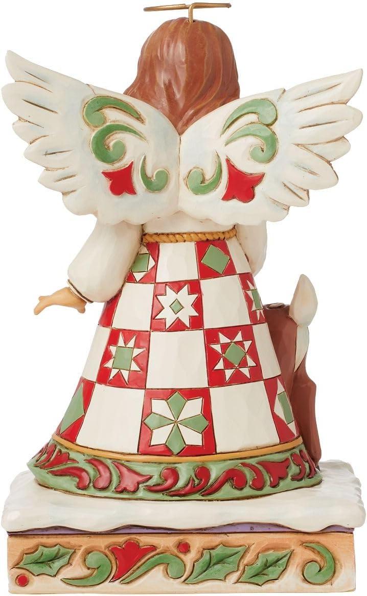 Hand-Painted Resin Angel with Deer Figurine