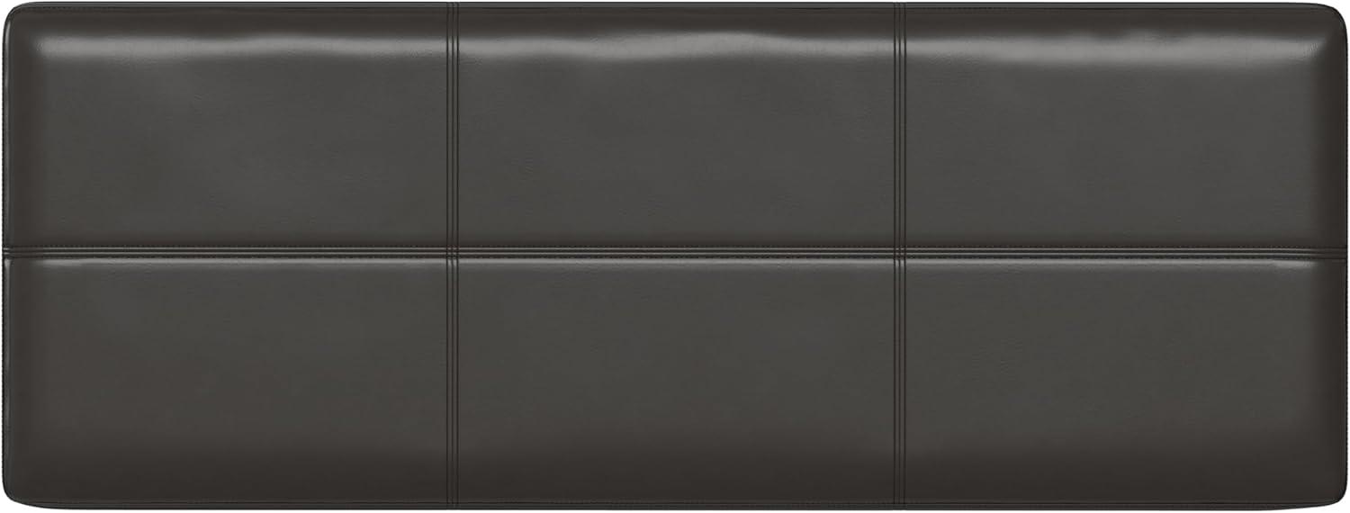 Simpli Home Afton 48"W Vegan Faux Leather Storage Ottoman Bench