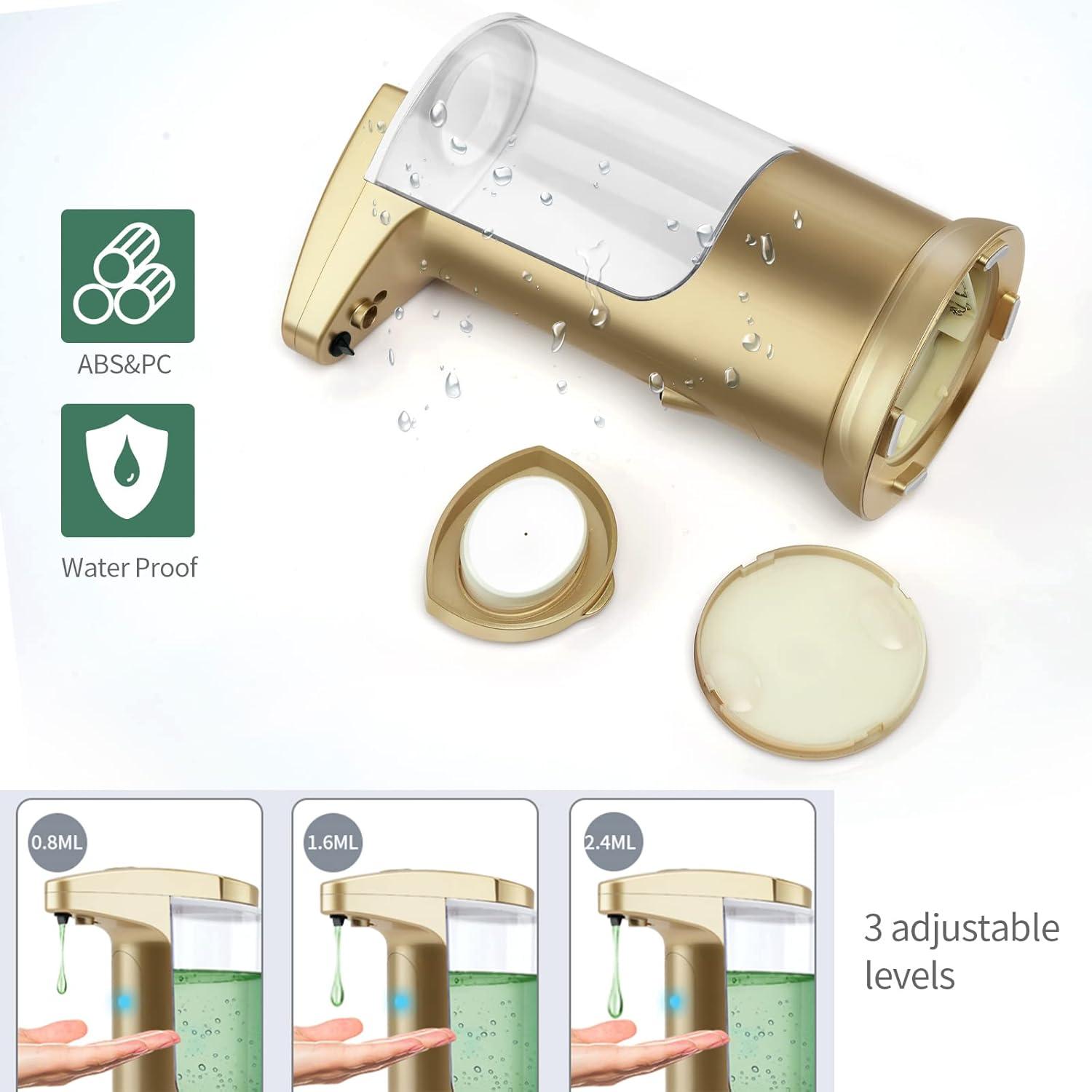 Automatic Soap Dispenser Touchless Sensor - Electric Liquid Soap Dispenser Hand Free with Adjustable Volume Switches for Kitchen Bathroom Countertop Shower Hotel C45