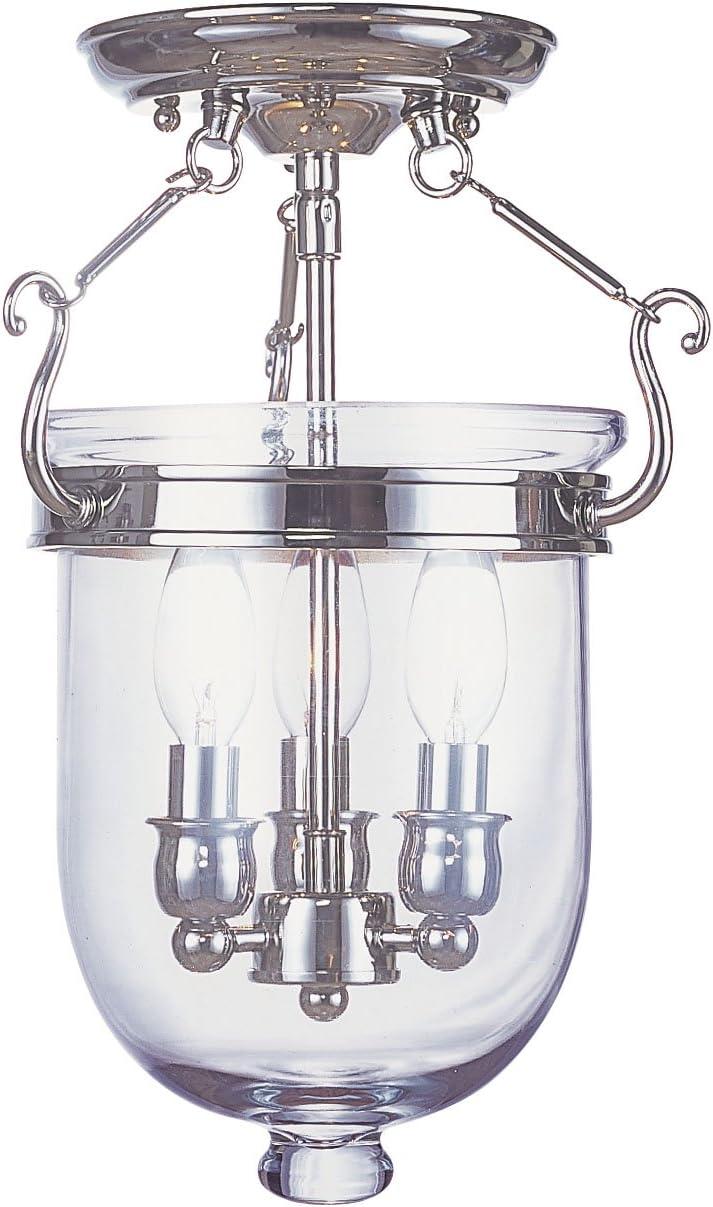 Livex Lighting Jefferson 3 - Light Flush Mount in  Polished Nickel