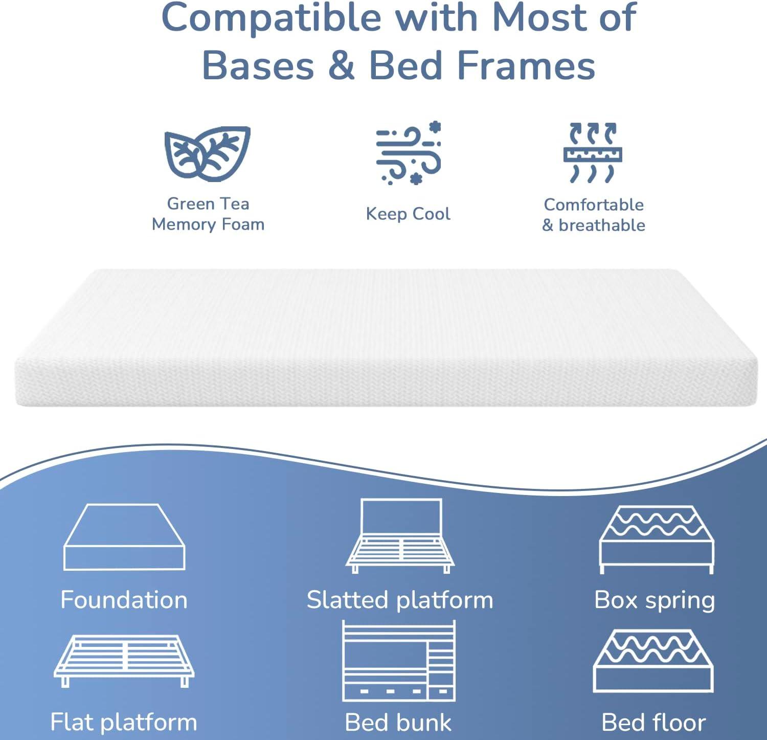 FDW Adult Medium Firm Cooling Full Size Memory Foam Mattresses