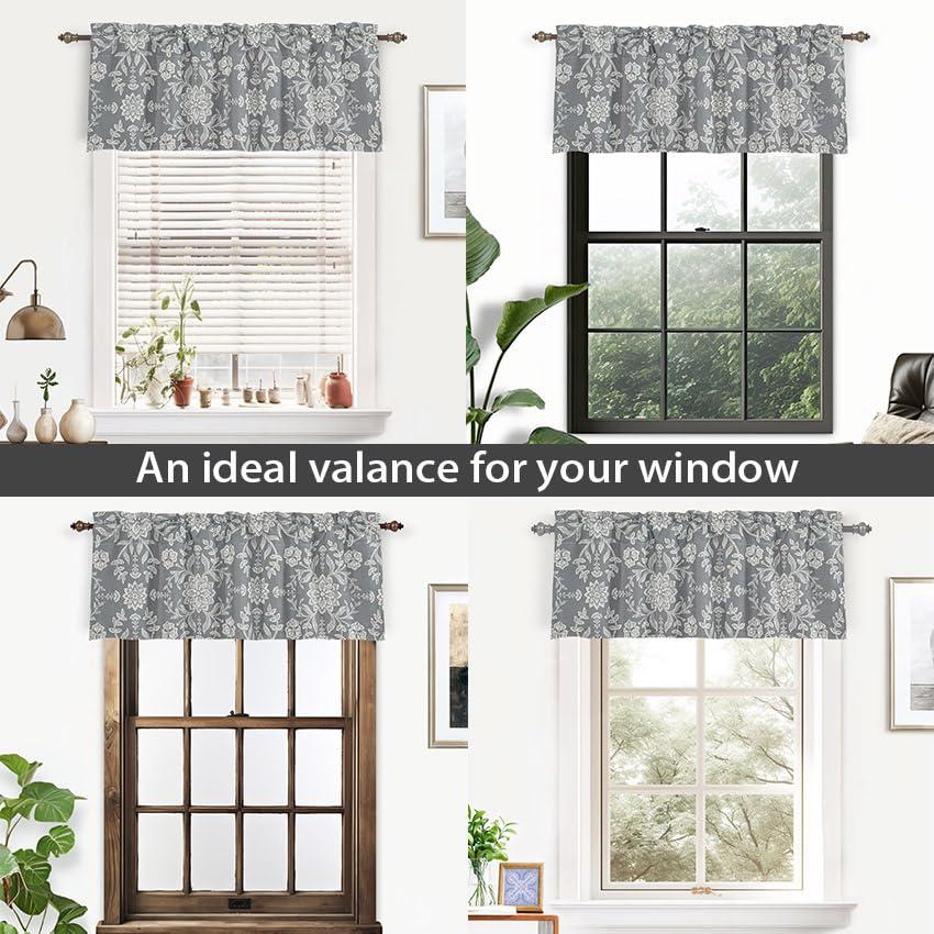 DriftAway Twyla Floral Tailored 52'' W Window Valance