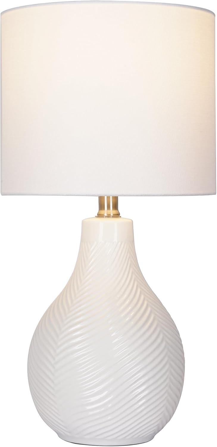 Cresswell Lighting 18" Ceramic Table Lamp White