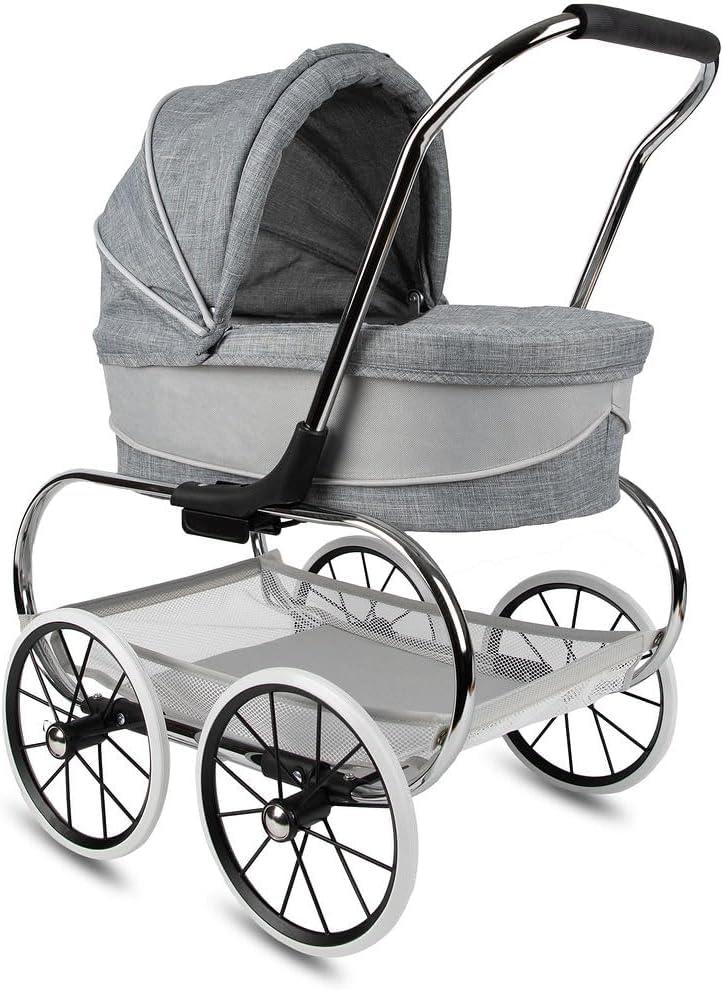 Valco Baby Princess Doll Stroller, High Quality Toy Stroller for Toddlers & Children, Excellent Holiday Gift for Realistic Pretend Play - Grey