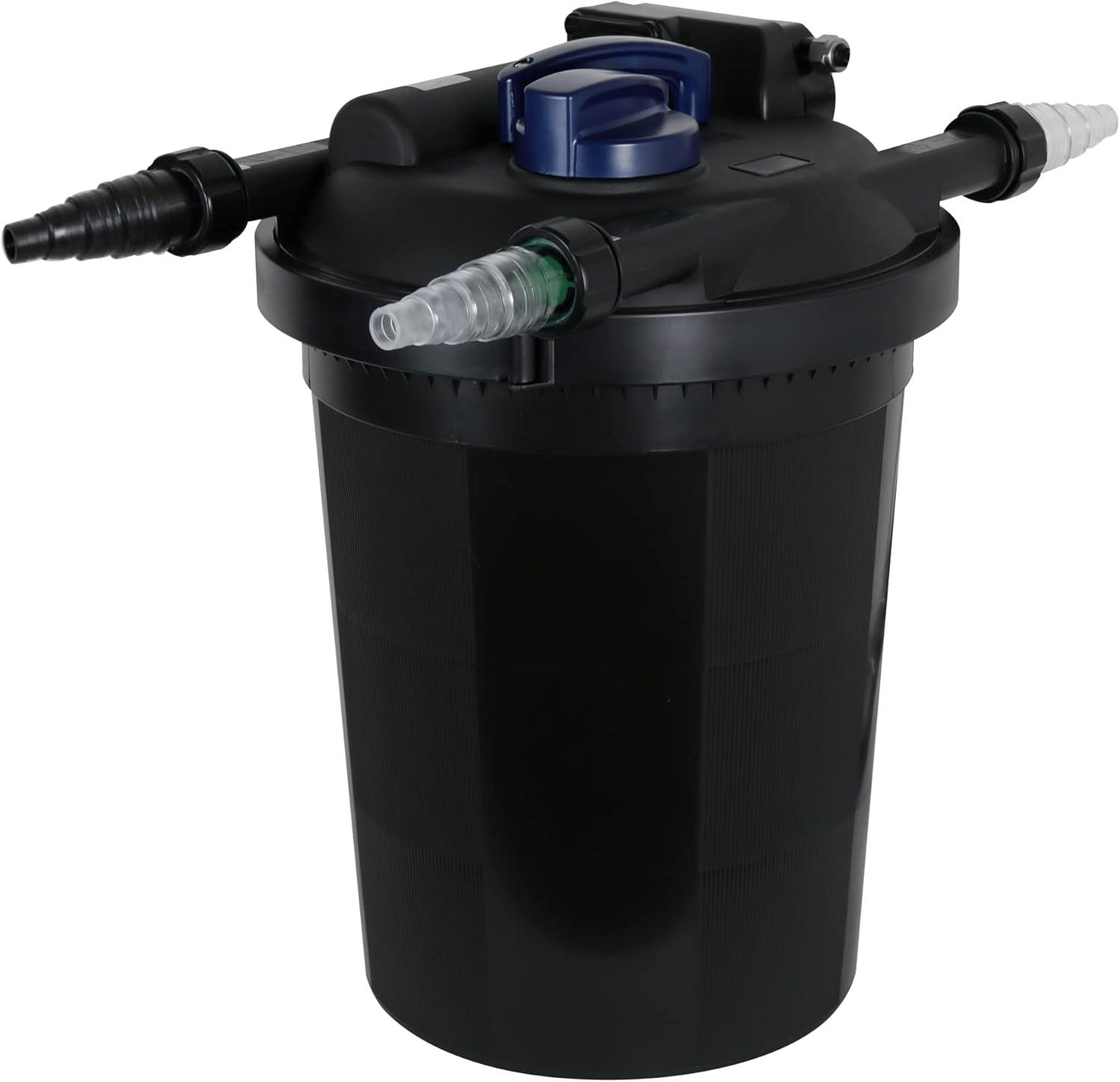 The Pond Guy AllClear G2 Bio Pressure Filter & Ultraviolet Light Clarifier with Backflush System, Pressurized External UVC Biological & Mechanical Filtration, Koi Fish Water Garden, All Clear 2000