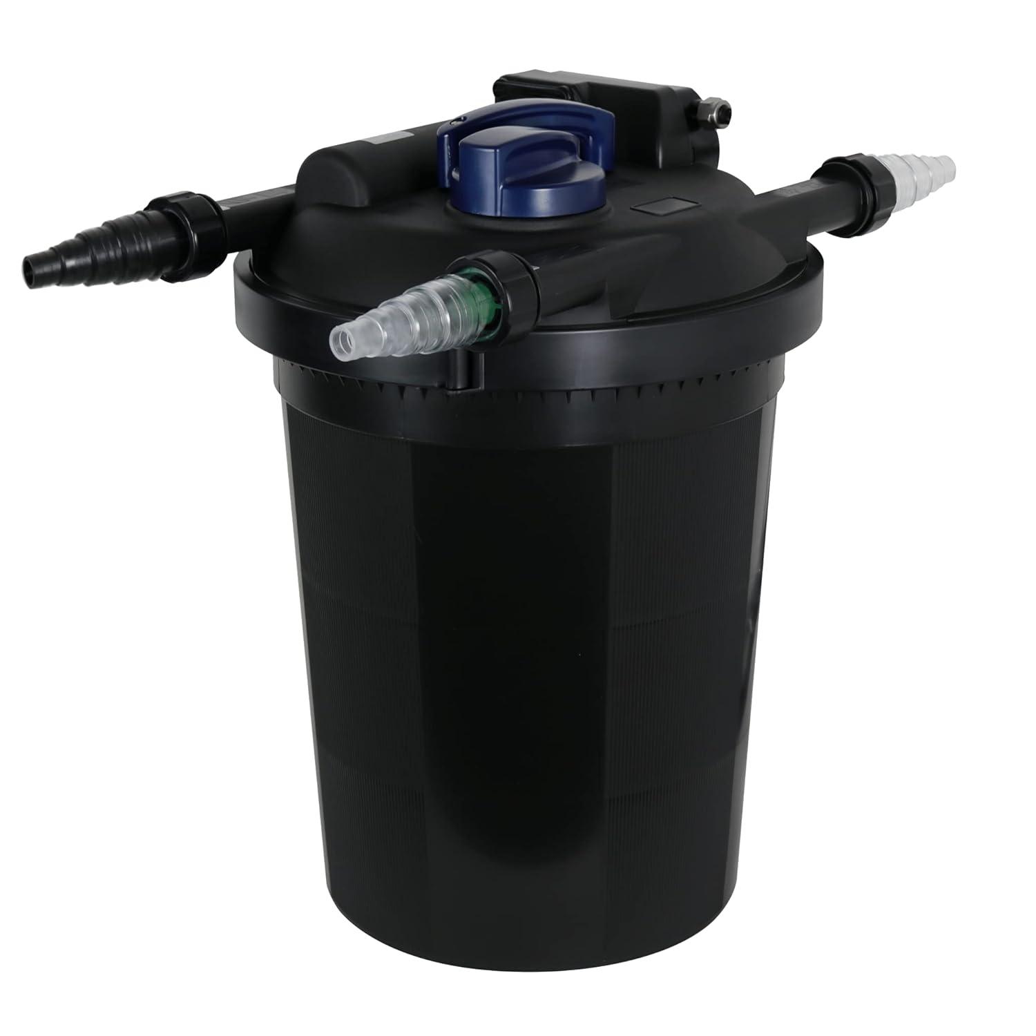 The Pond Guy AllClear G2 Bio Pressure Filter & Ultraviolet Light Clarifier with Backflush System, Pressurized External UVC Biological & Mechanical Filtration, Koi Fish Water Garden, All Clear 2000