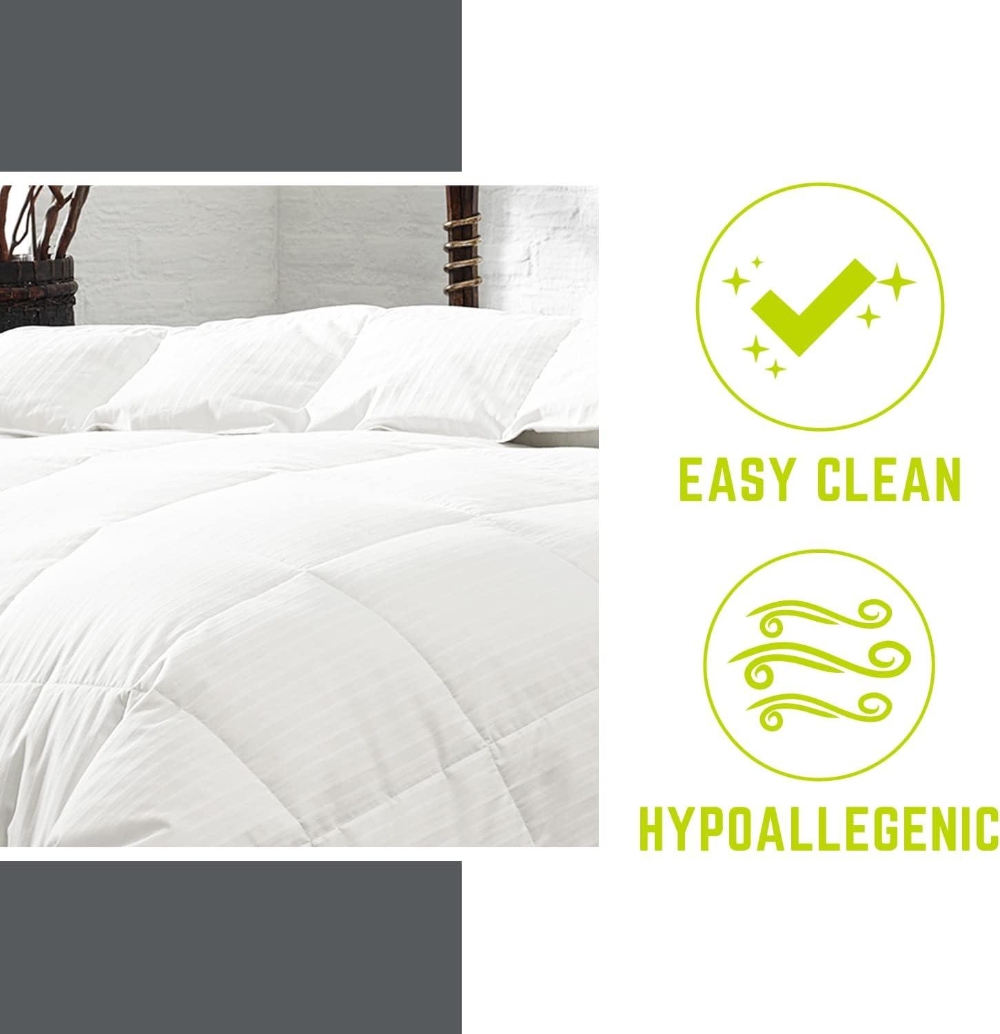 Eddie Bauer King 350 Thread Count Lightweight Down Comforter: Hypoallergenic, Damask, Machine Washable