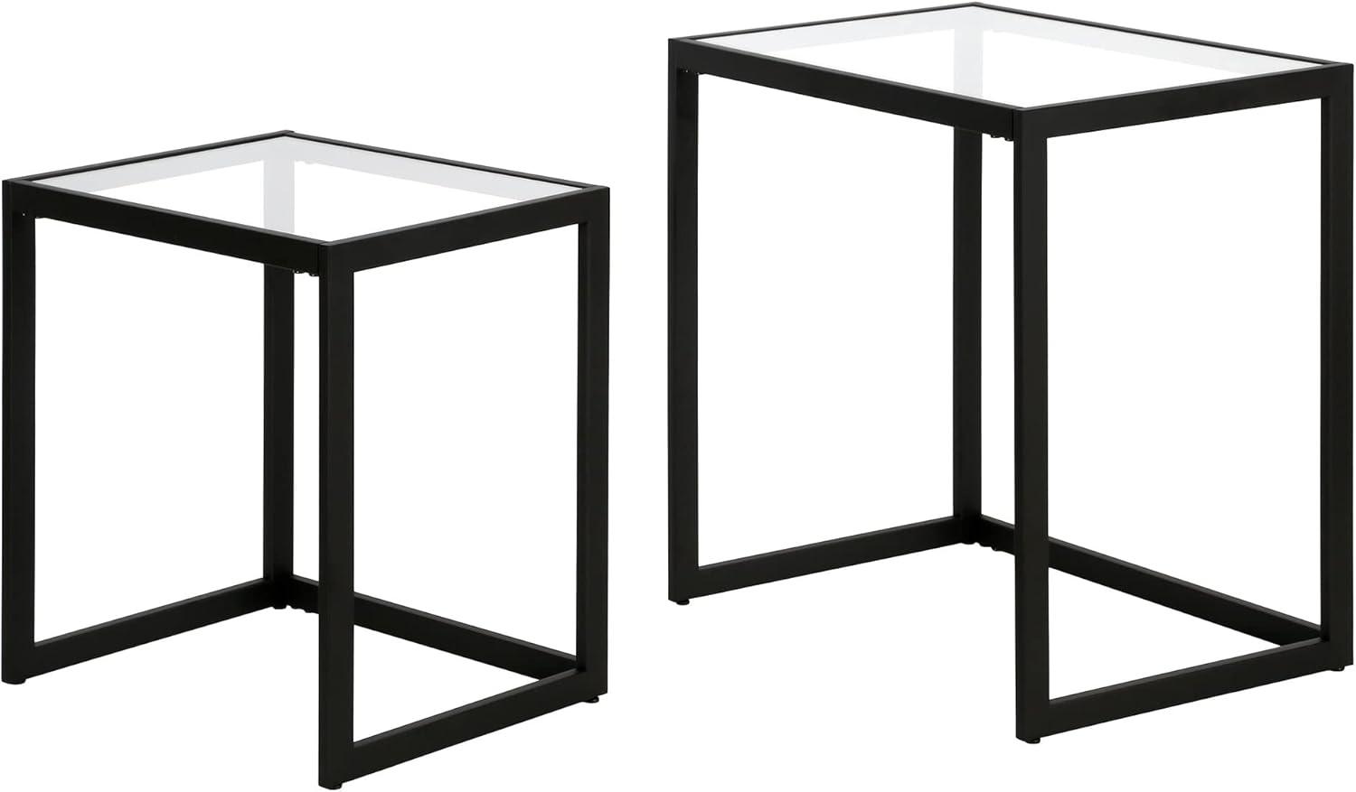 Evelyn&Zoe Rocco Rectangular Nested Side Table, Blackened Bronze