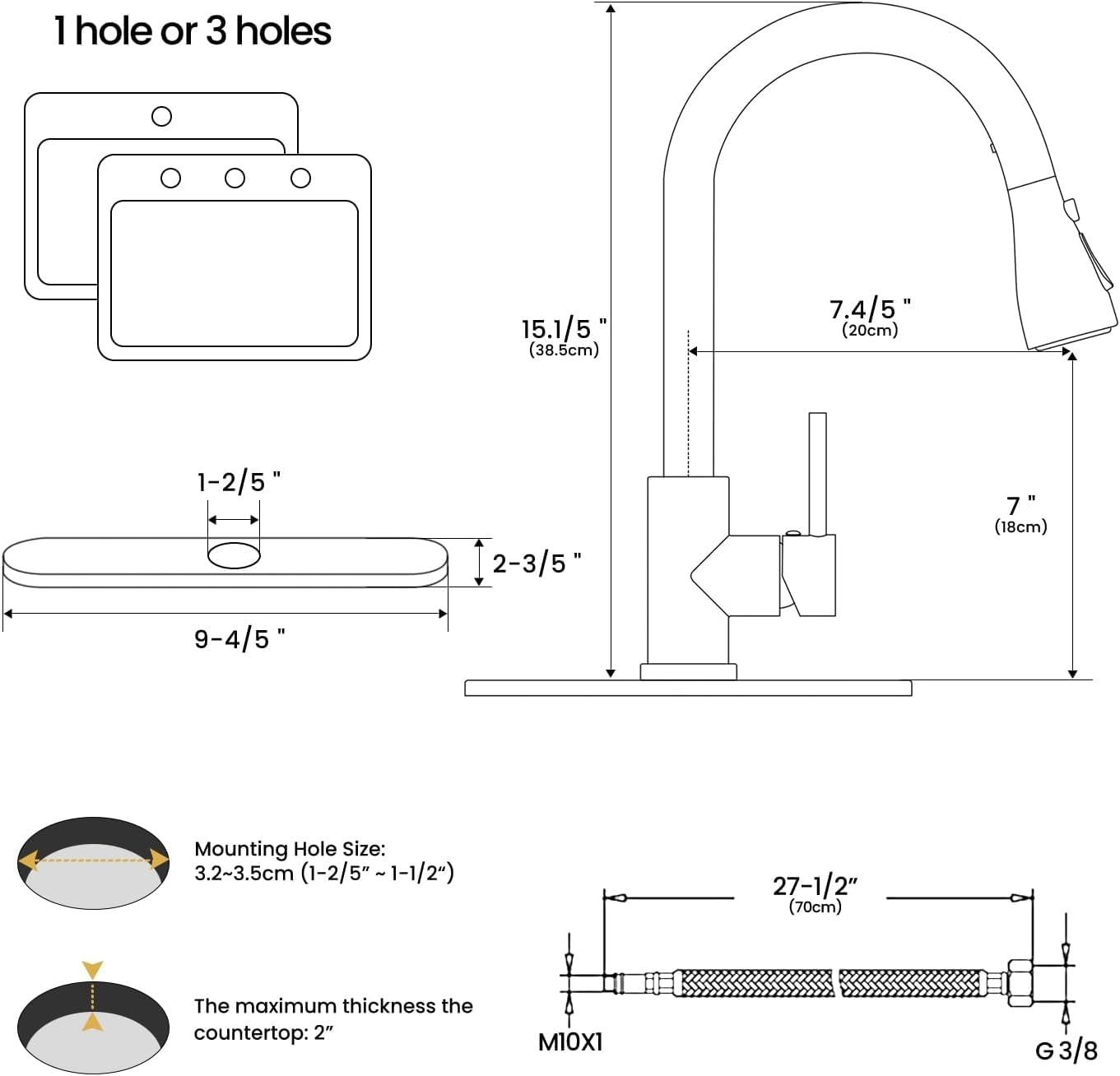 Oil Rubbed Bronze Pull Down Kitchen Faucet with Spray