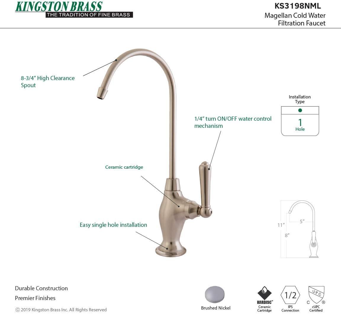 Kingston Brass Magellan Single-Handle 1-Hole Deck Mount Water Filtration Faucet