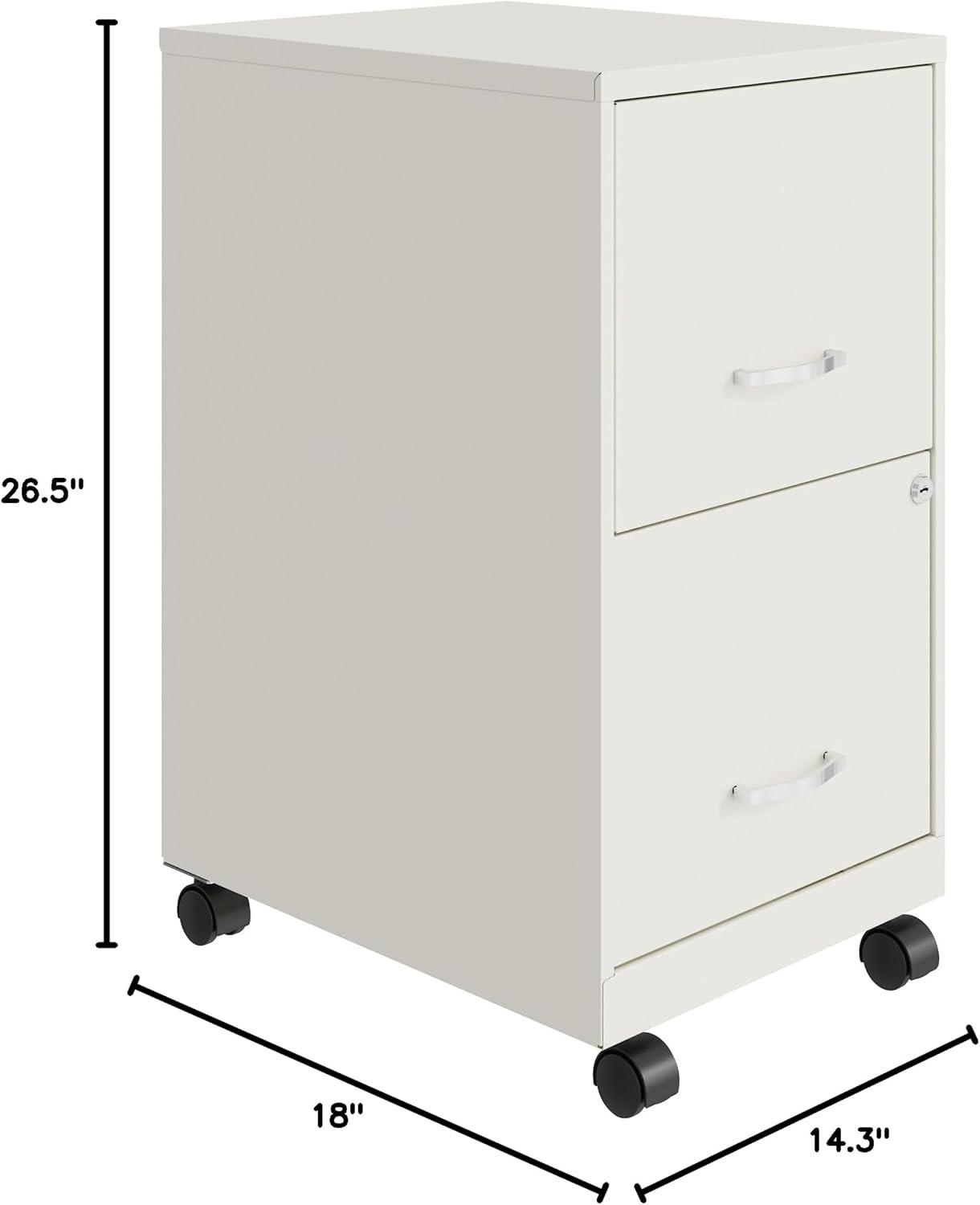 White Steel 4-Drawer Lockable Mobile File Cabinet