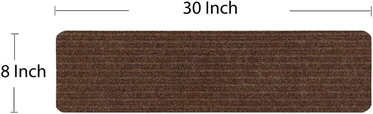 Brown Rubber Backing Slip Resistant Stair Treads Set of 7