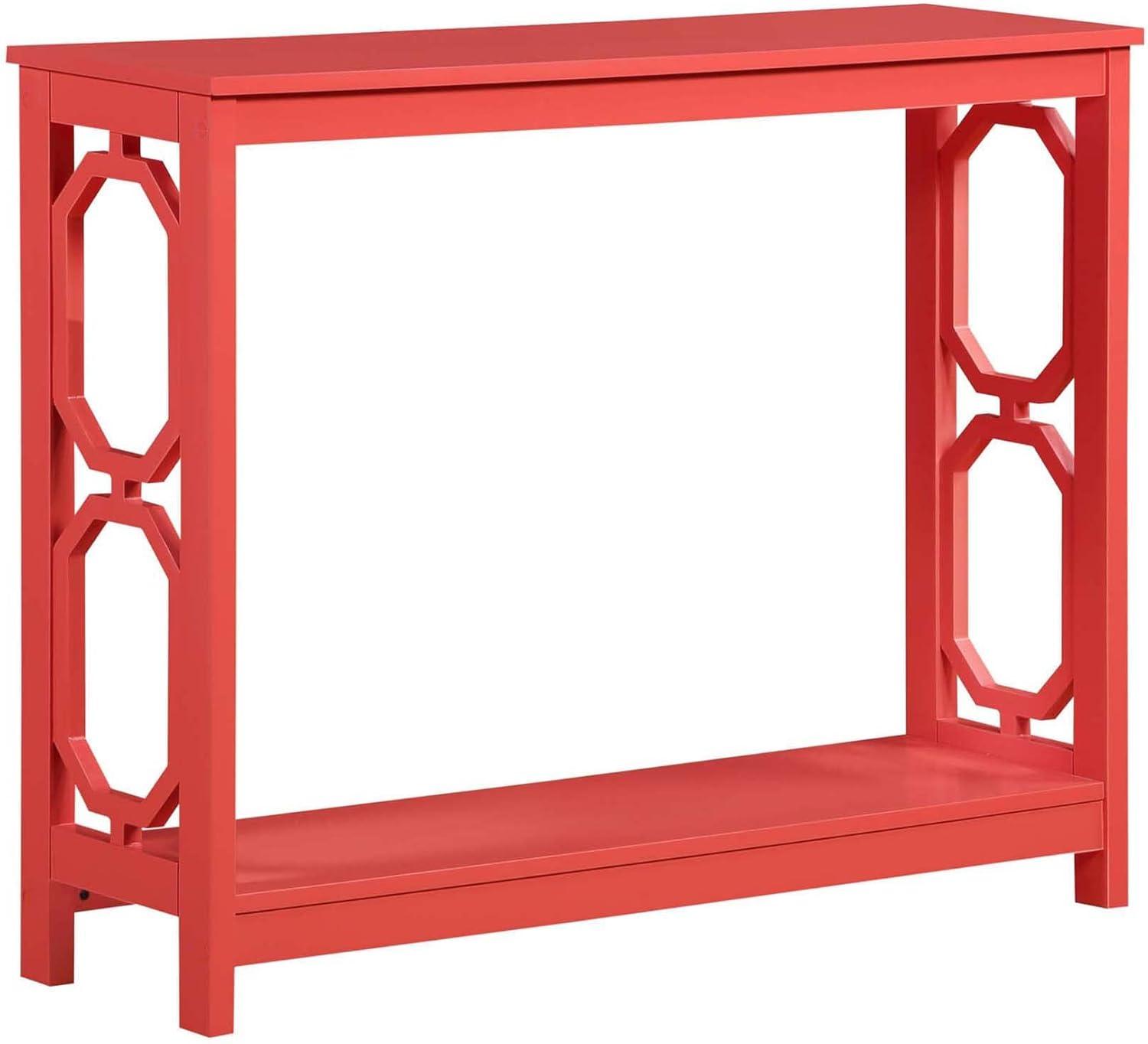 Convenience Concepts Omega Console Table with Shelf, Coral