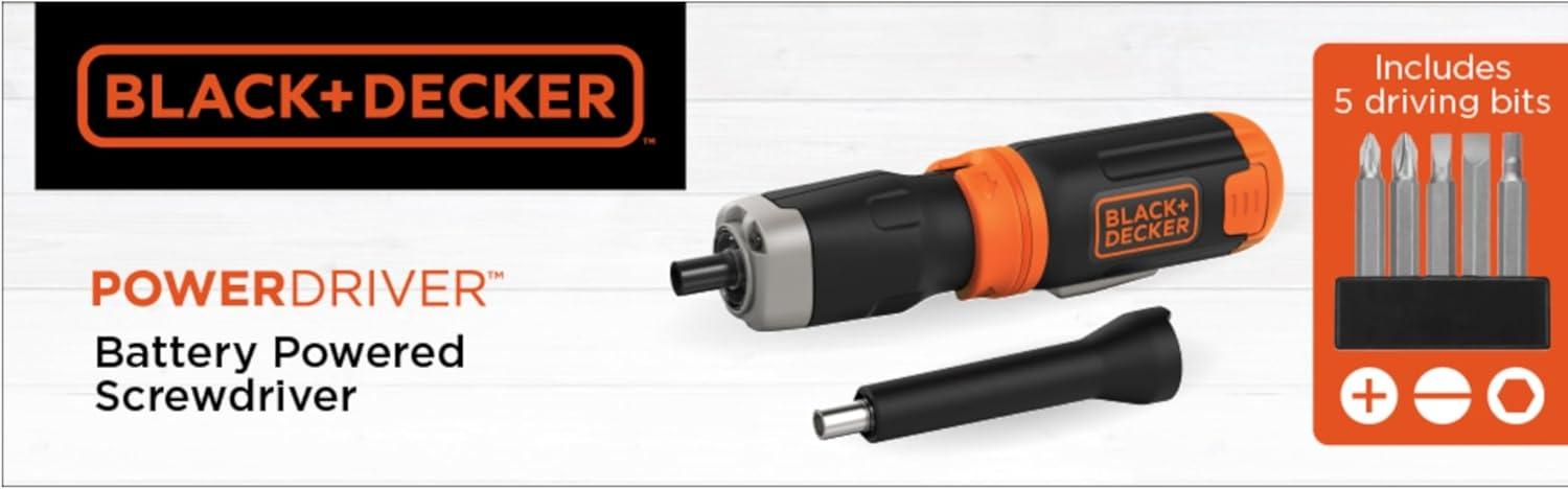 BLACK+DECKER 6V Alkaline Screwdriver, Bcf601Aa