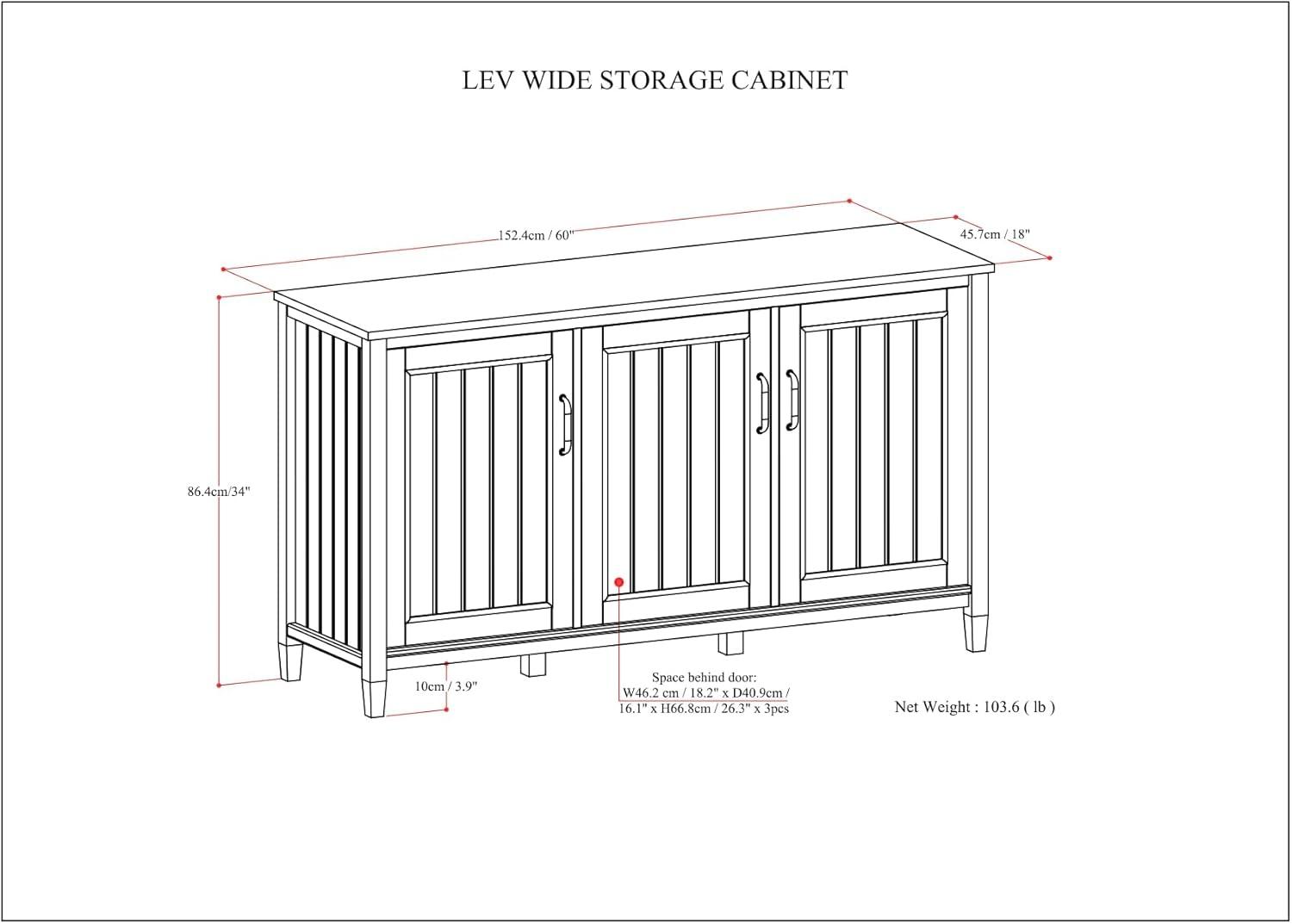 Lev 60'' Solid Wood Sideboard