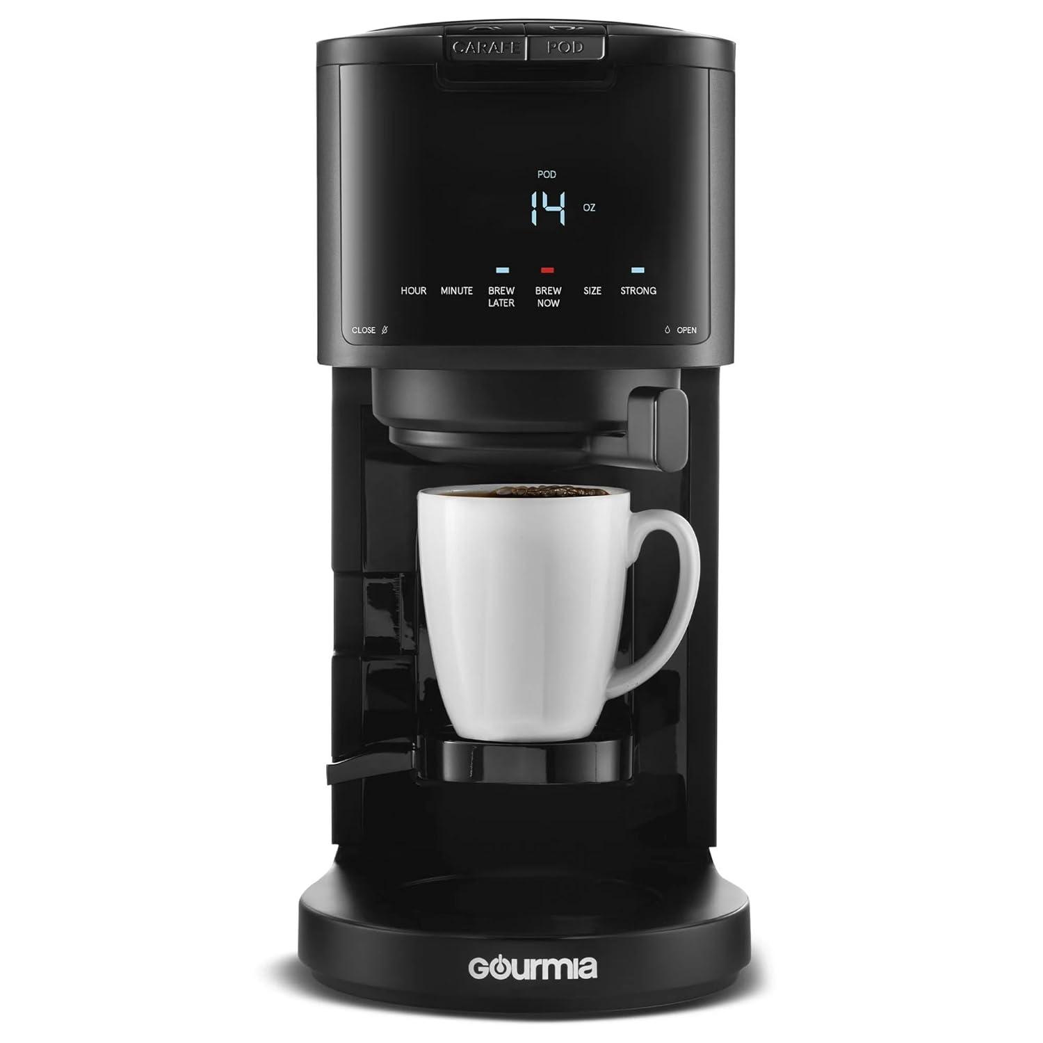 Gourmia 12 Cup Drip Coffee Maker with Thermal Carafe Black: Stainless Steel, Electric, Dishwasher-Safe Parts, 2-Year Warranty
