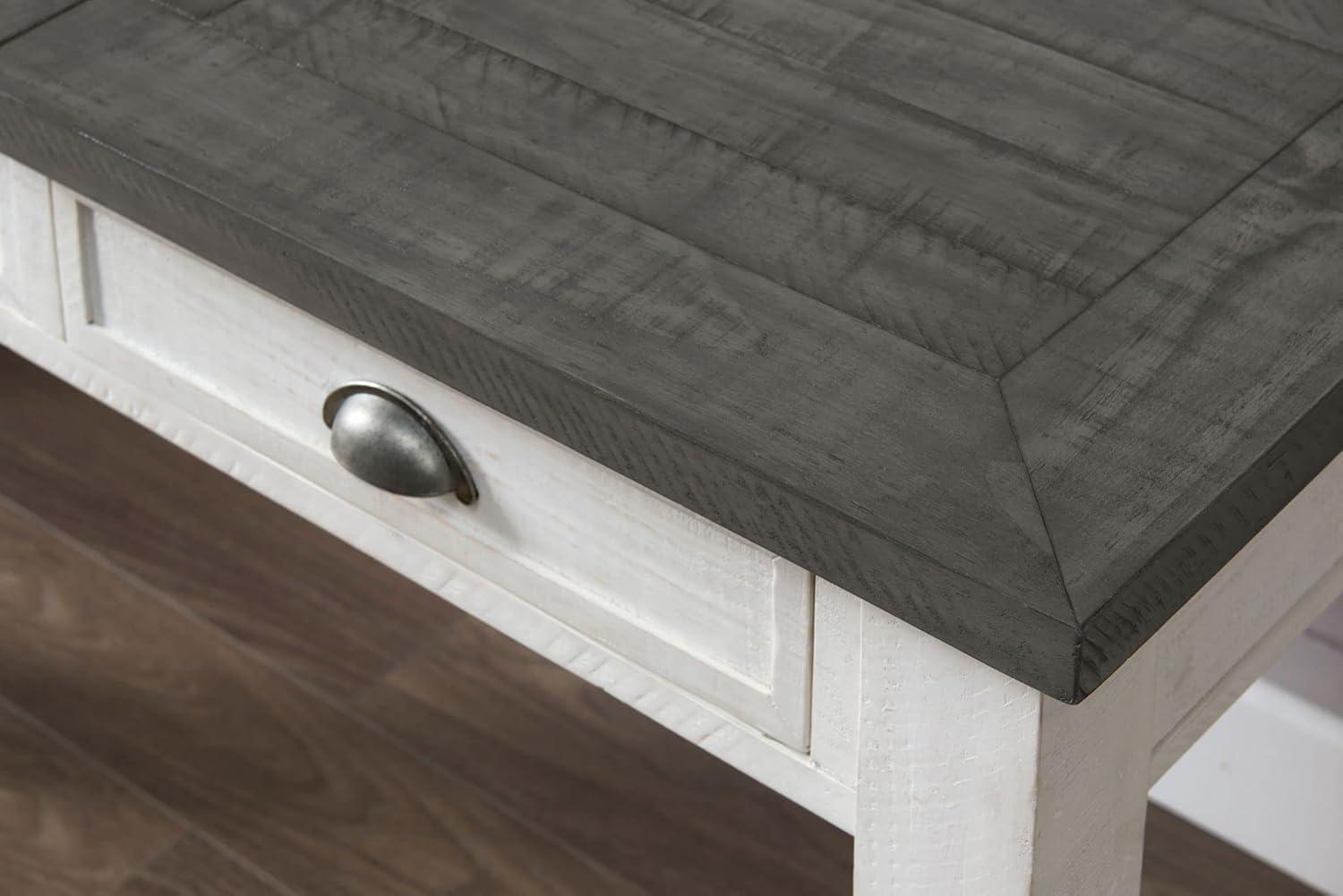 Martin Svensson Home Monterey 57" Lift-Top Desk with Fingerprint Lock, White Stain and Grey