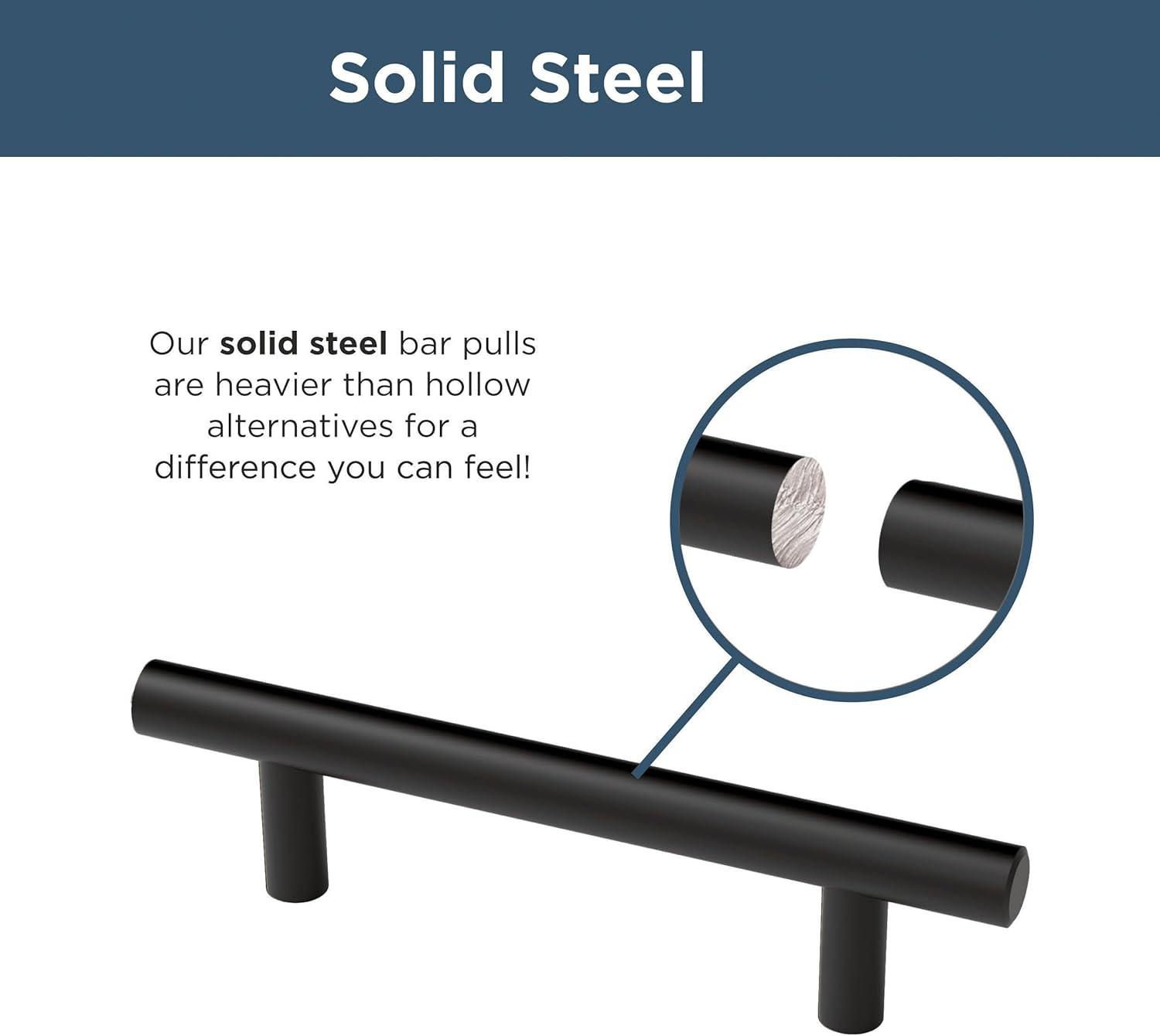 Solid Bar 3 in. (76 mm) Cabinet Drawer Bar Pulls (10-Pack)