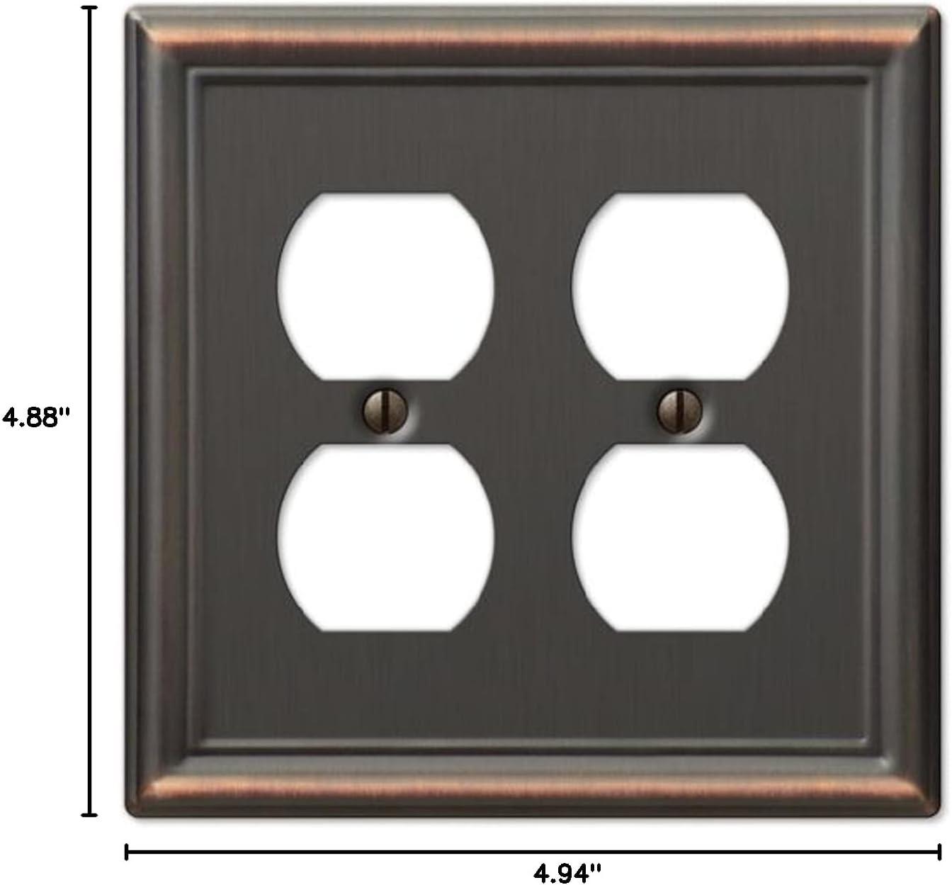 Aged Bronze Double Duplex Steel Wallplate