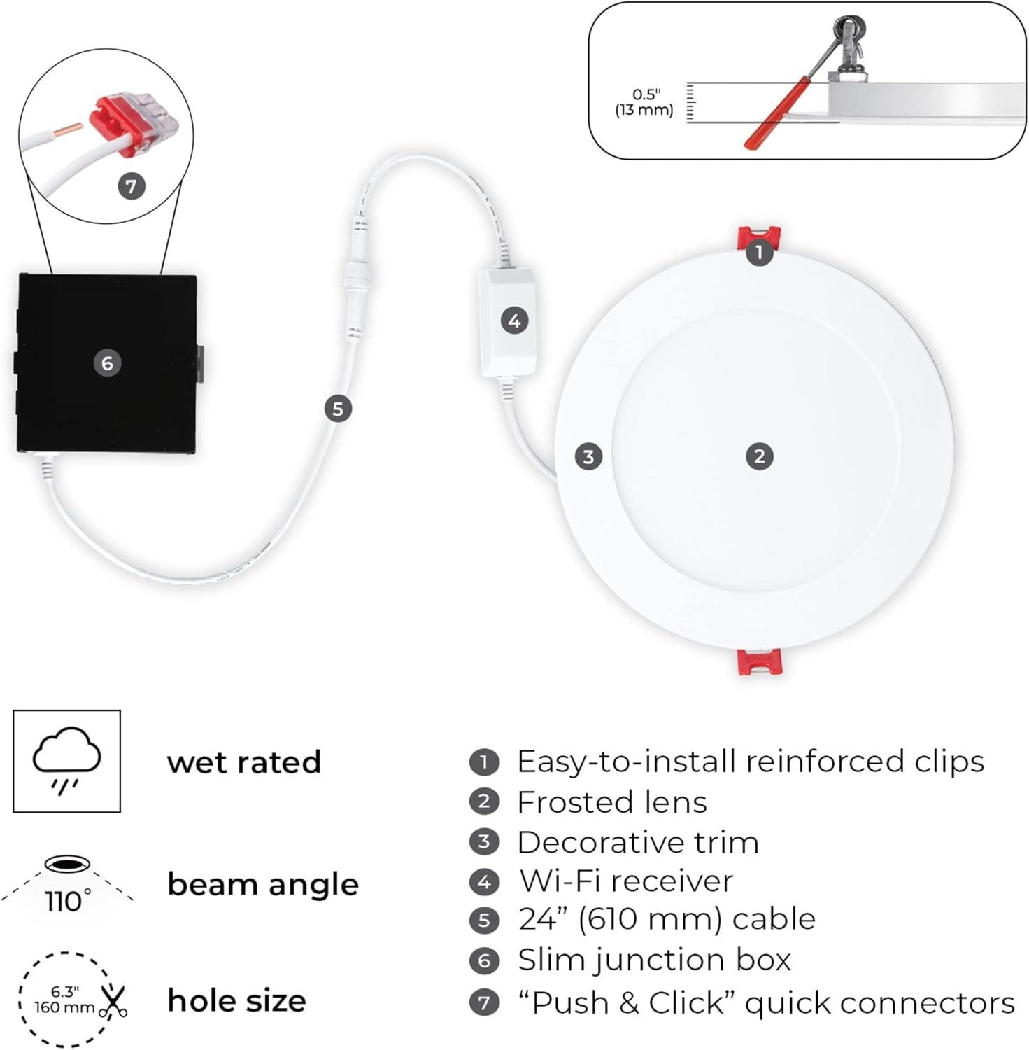 7.18'' Tunable Color Temperature Air-Tight Recessed Lighting Kit