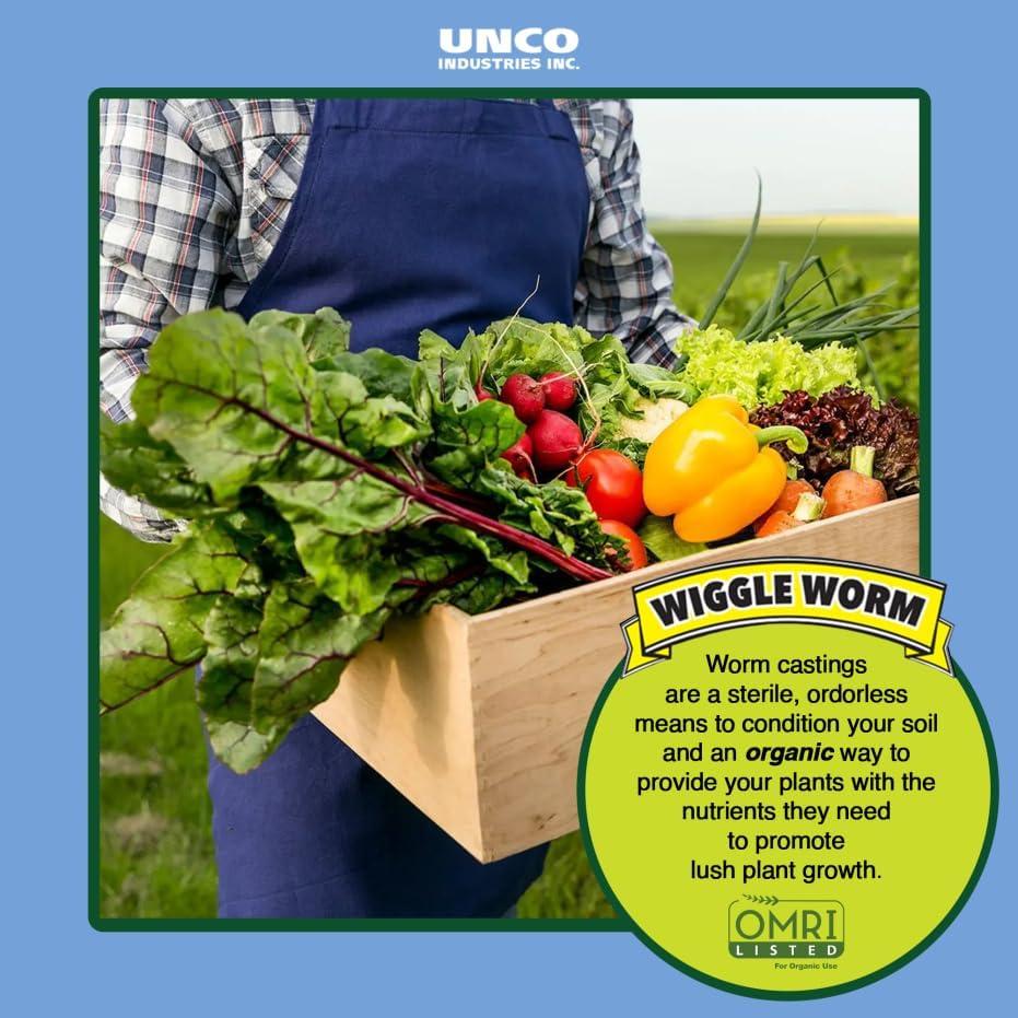 Wiggle Worm 100% Pure Organic Worm Castings - Organic Fertilizer for Houseplants, Vegetables, and More, 4.5-Pounds