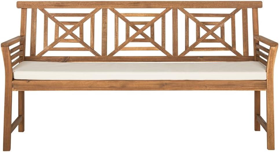 Del Mar 3 Seat Bench - Outdoor - PAT6737 - Natural/Beige - Safavieh