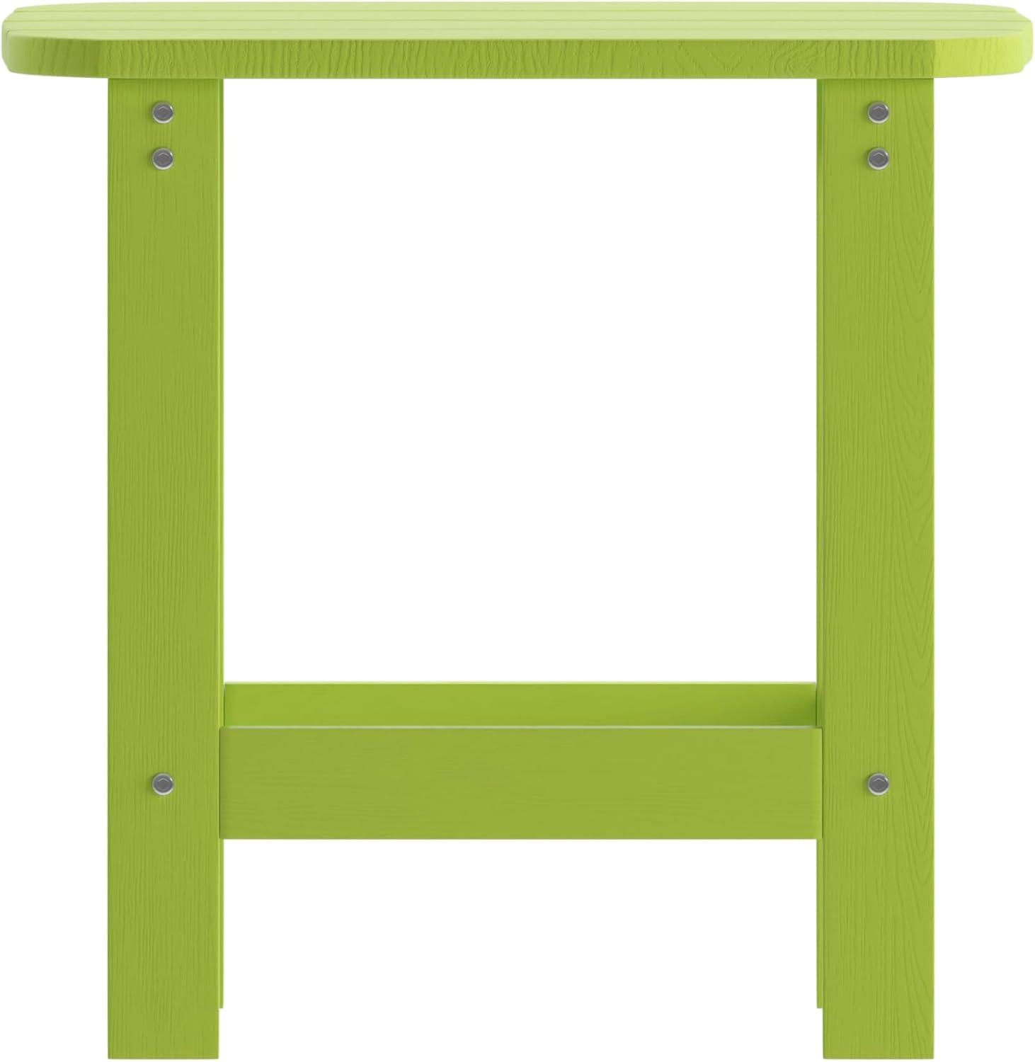 Flash Furniture Charlestown Tiered Commercial Poly Resin Adirondack Side Table - Lime Green - All-Weather - Indoor/Outdoor