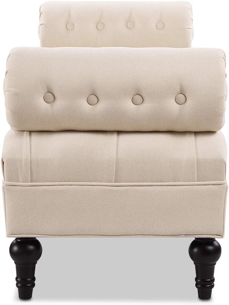 Lewis Bolster Arm Entryway Polyester Cream Bench