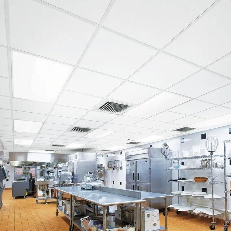 Armstrong 2x2 KITCHEN ZONE Acoustic Ceiling Tiles for Suspended Ceiling Grids, 16-tiles per pack, White
