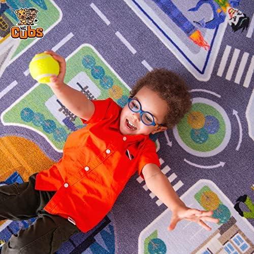 KC Cubs Looney Tunes Hopscotch Number Educational Learning Fun Game Non Slip Kids Rug Classroom Playroom