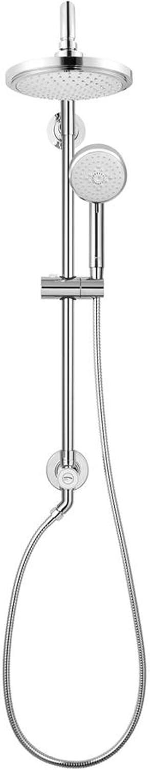 Chrome Dual Shower Head with Handheld and Adjustable Rail