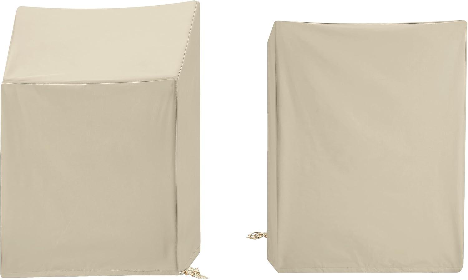 Crosley Furniture 2-Piece Vinyl Outdoor Arm Chair Furniture Cover Set in Tan