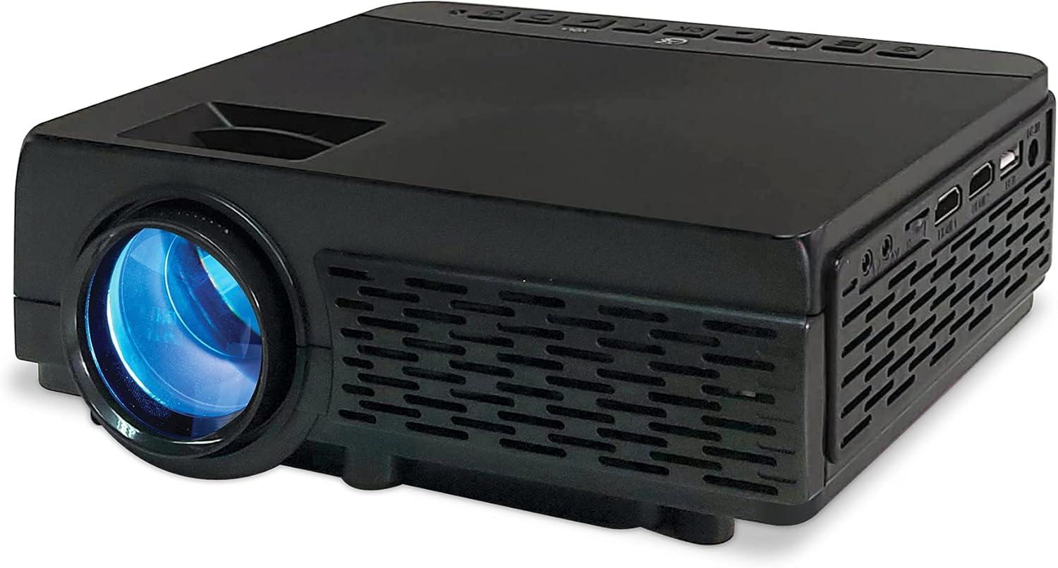 Black Mini Bluetooth DLP Projector with HDMI and USB