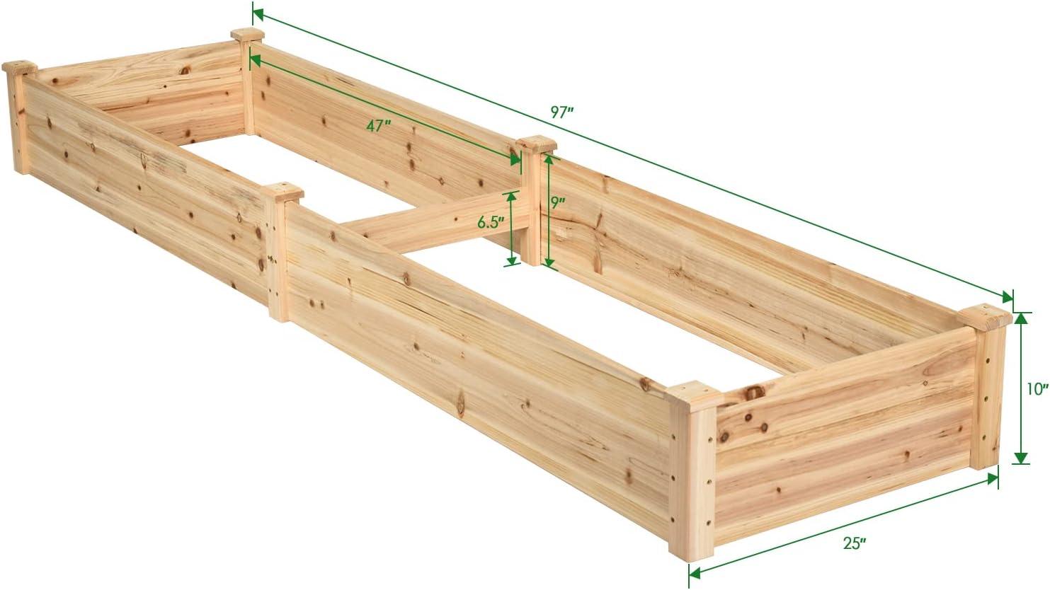 Large Natural Cedar Wood Outdoor Raised Garden Bed Planter Box