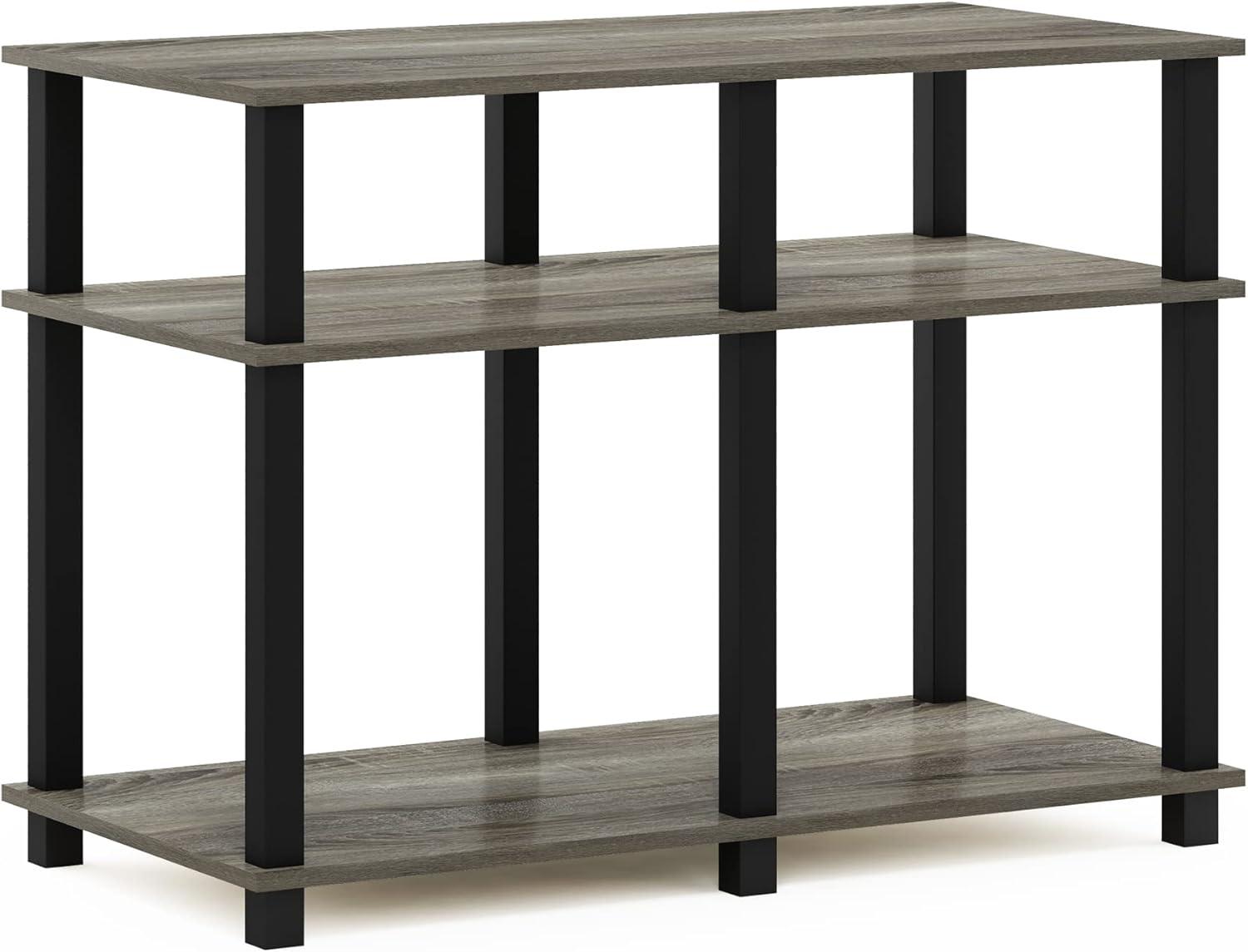 Chic French Oak and Black 40" Turn-N-Tube TV Stand