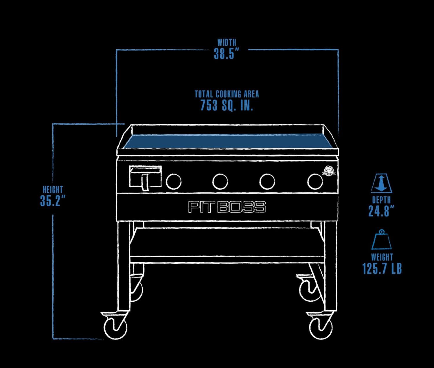 Pit Boss 4-Burner Black Steel Propane Gas Griddle