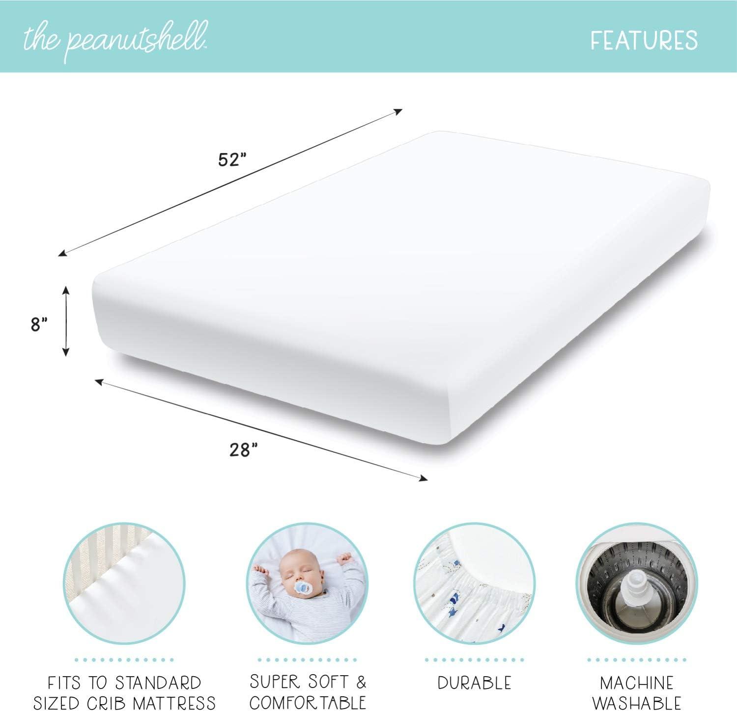 The Peanutshell Pink Butterfly 4-Pack Crib Fitted Sheet Set in Pink/White