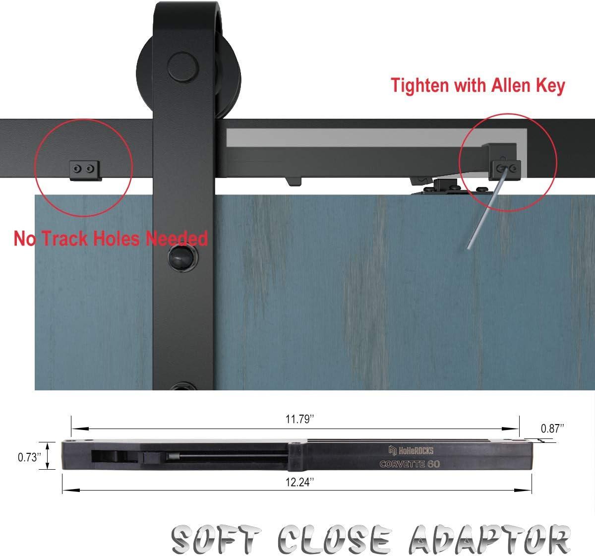 2PCS Soft Close barn Door Hardware kit Barn Door Soft Close Mechanism Spring Buffer Damper Hole-Free Version Fit for Door Weight 60-176 Pounds Adjustable Door Stoppers 2022NEWEST (Use for 20-40)