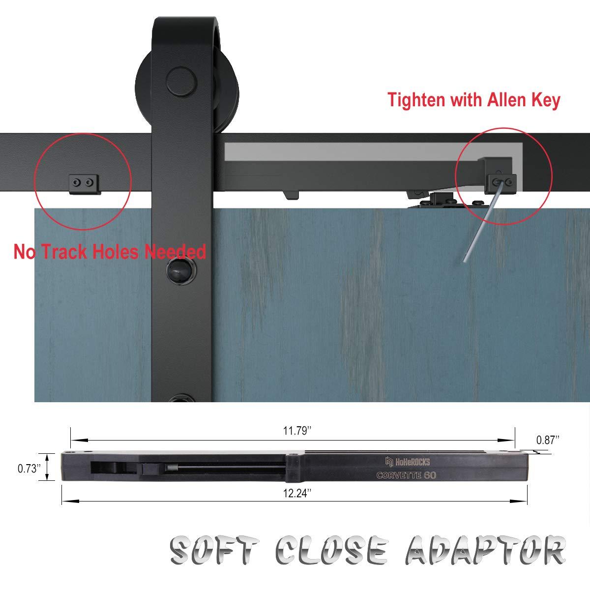 2PCS Soft Close barn Door Hardware kit Barn Door Soft Close Mechanism Spring Buffer Damper Hole-Free Version Fit for Door Weight 60-176 Pounds Adjustable Door Stoppers 2022NEWEST (Use for 20-40)