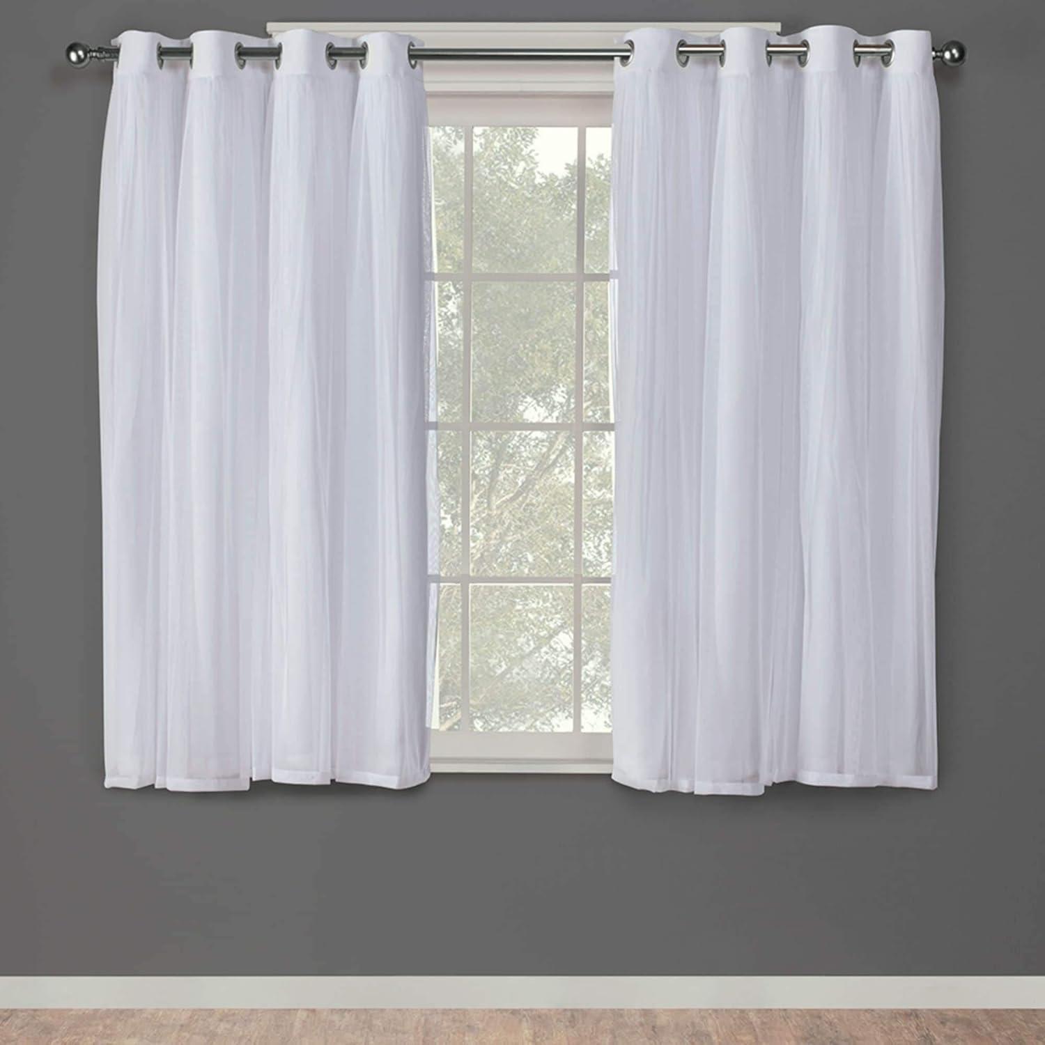 TOWN & COUNTRY LUXE Talia Double Layer Indoor Curtains, Sheer and Room Darkening Blackout, Grommet Top, Energy Efficient, 2-Pack Set, 52"x108", Mint Green