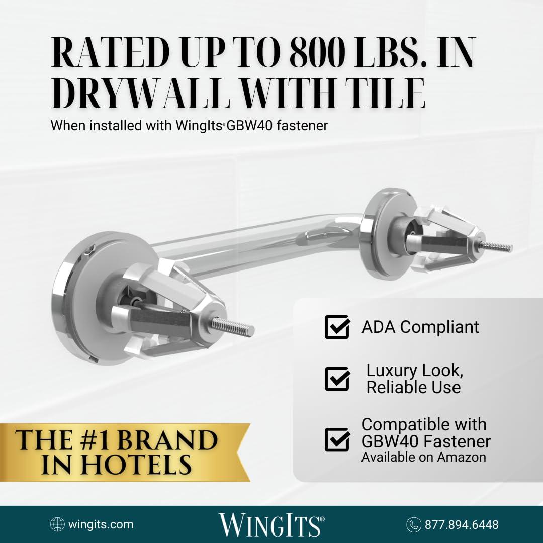 Wingits Grab Bar With Cover, 36 In. X 1-1/4 In., Satin Stainless Steel